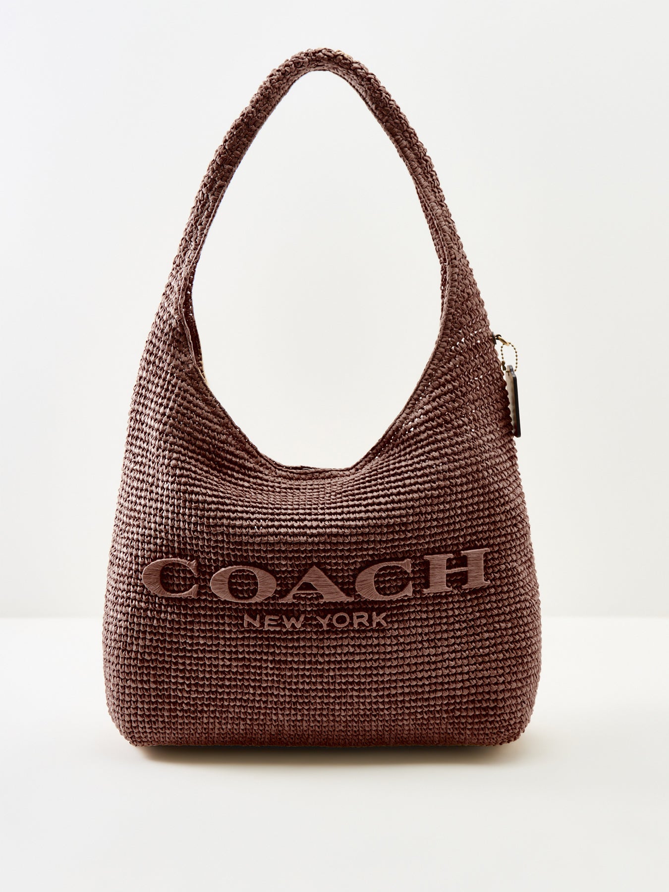 Brooklyn Straw Shoulder Bag Brown