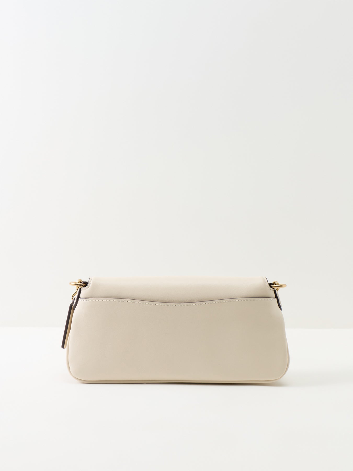 Refined Calf Leather Jet Shoulder Bag White