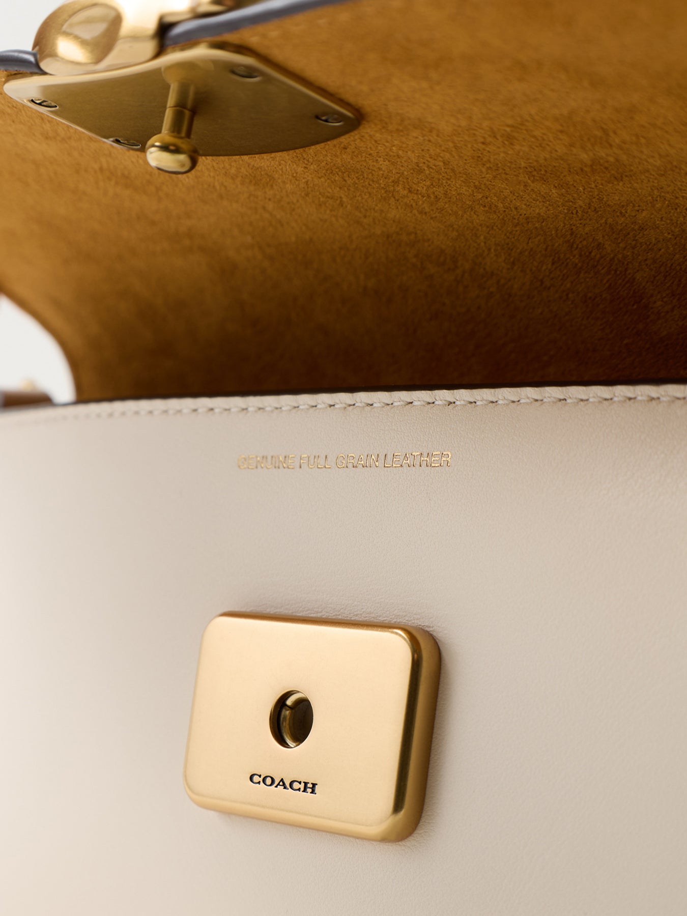 Refined Calf Leather Jet Shoulder Bag White