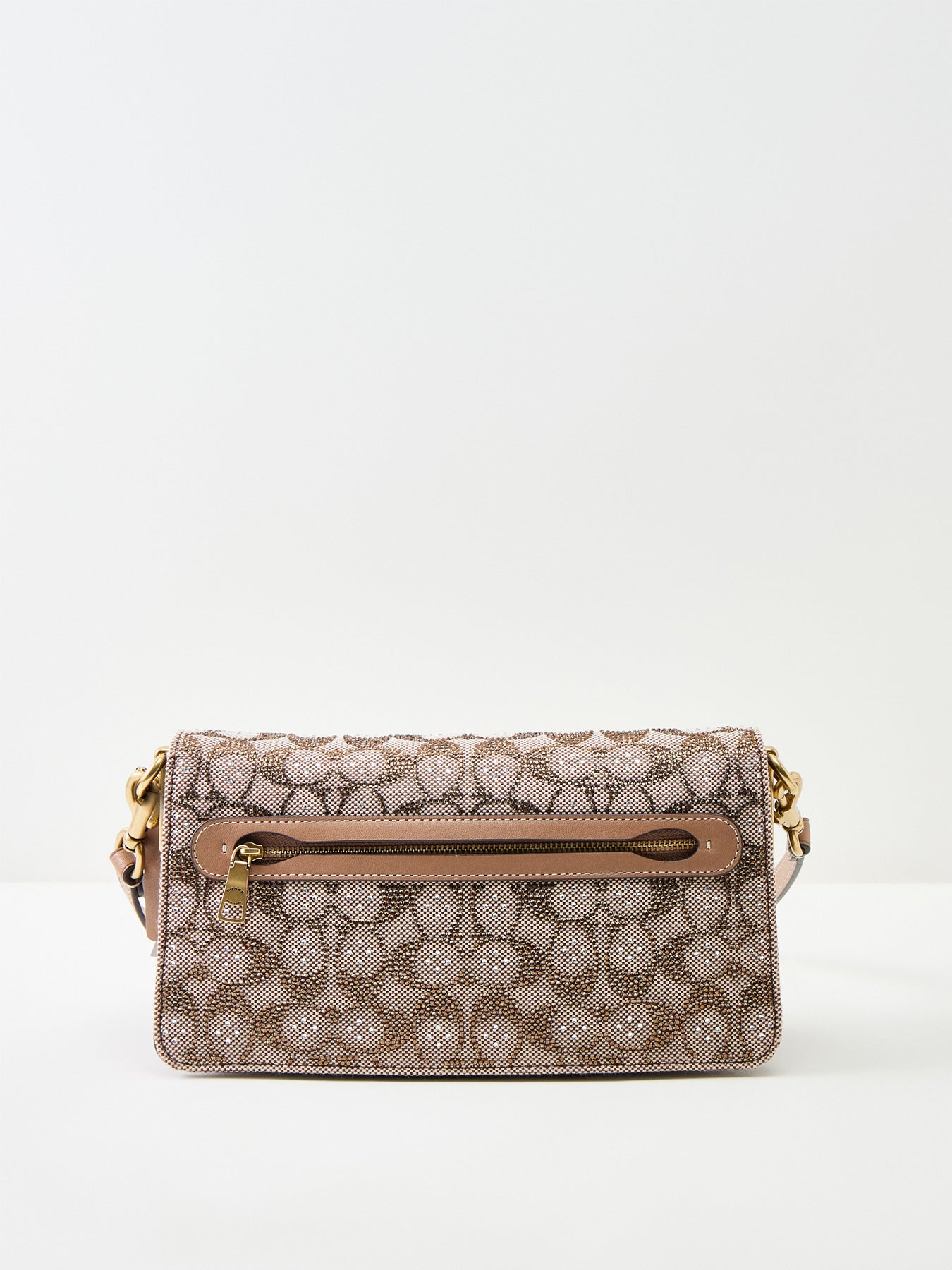 Crystal Signature Soft Tabby Shoulder Bag 26 Brown