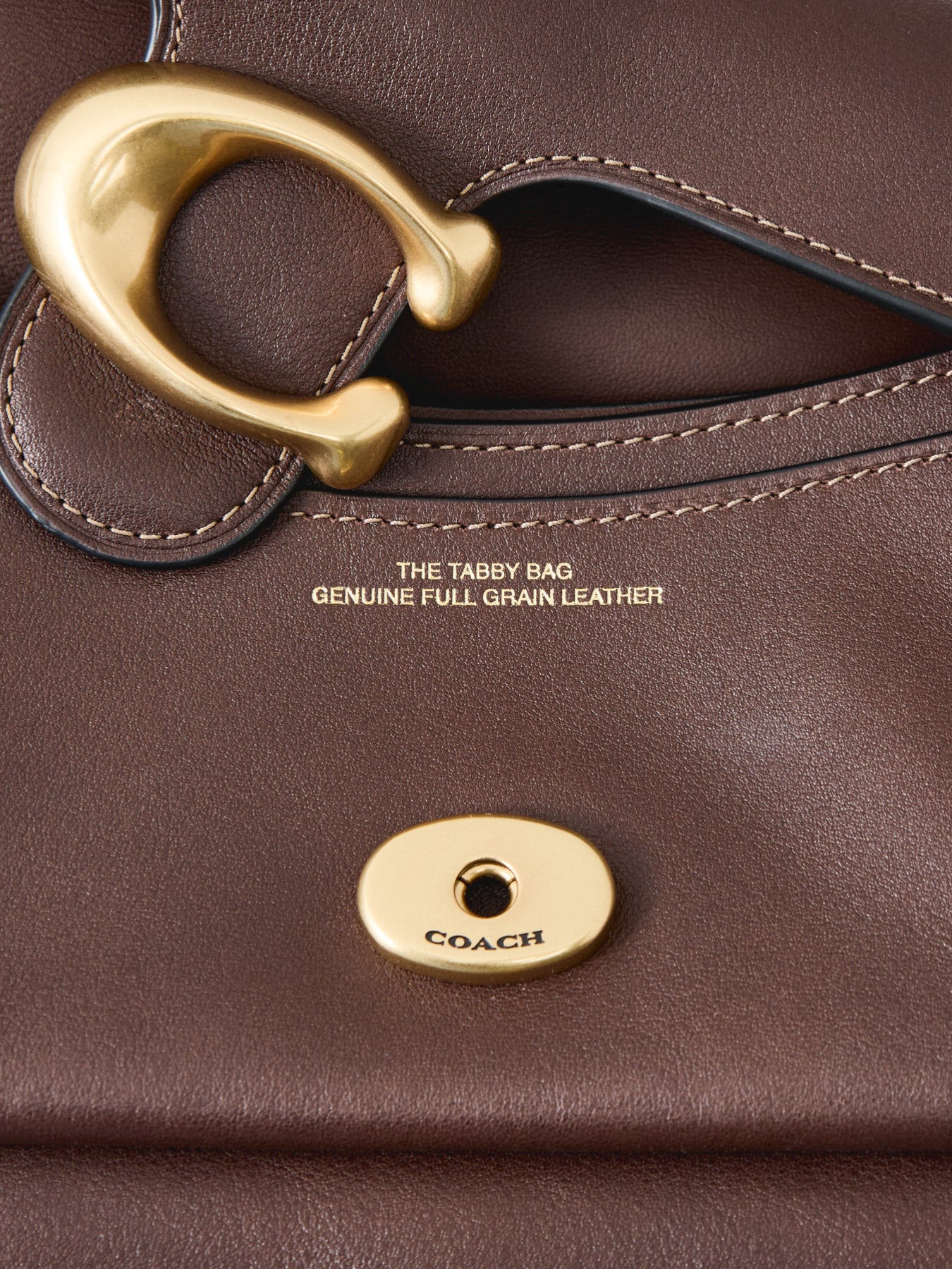 Tabby Soft Grain Leather Shoulder Bag 26 Brown