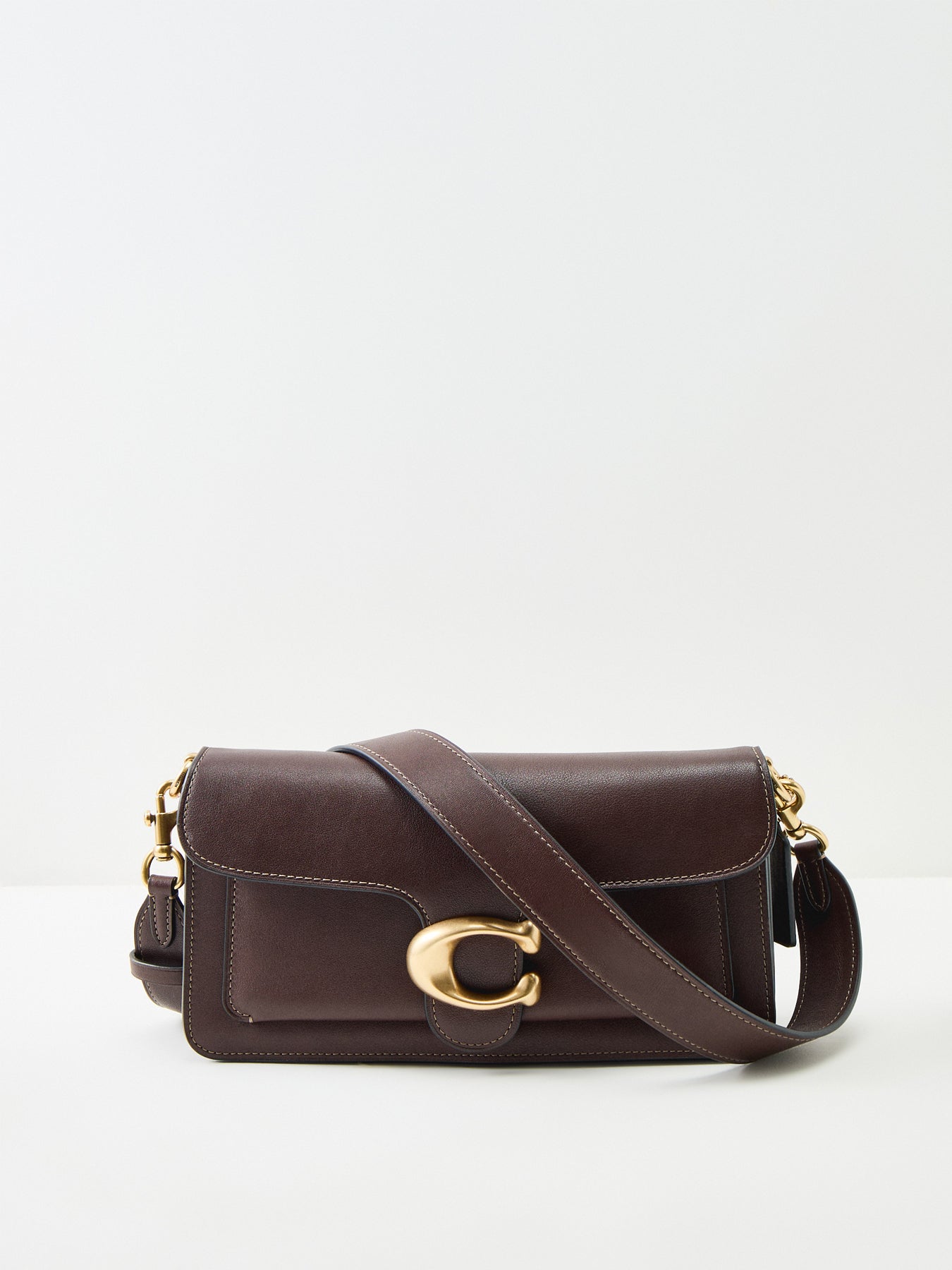Tabby Soft Grain Leather Shoulder Bag 26 Brown