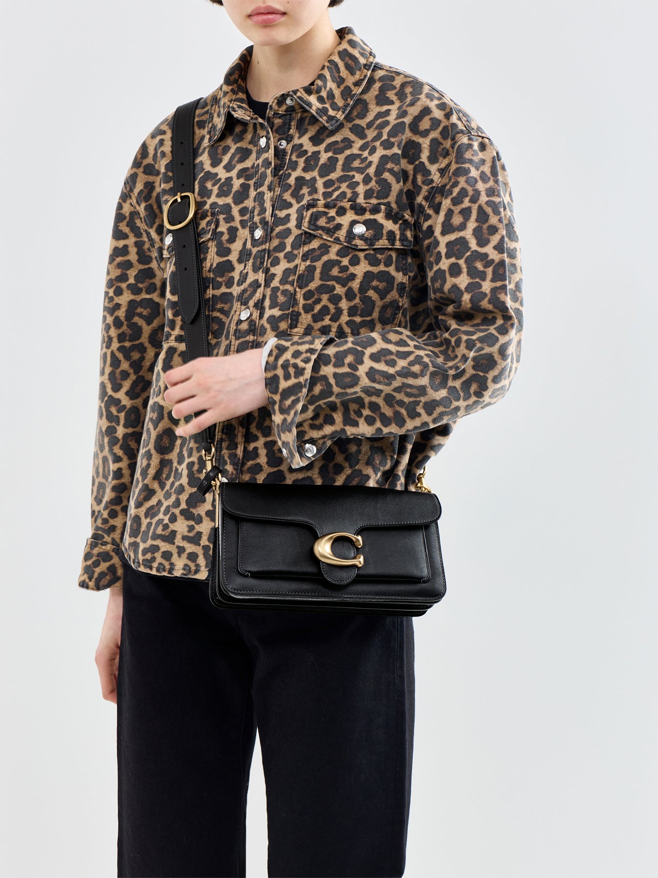 Tabby Soft Grain Leather Shoulder Bag 26 Black