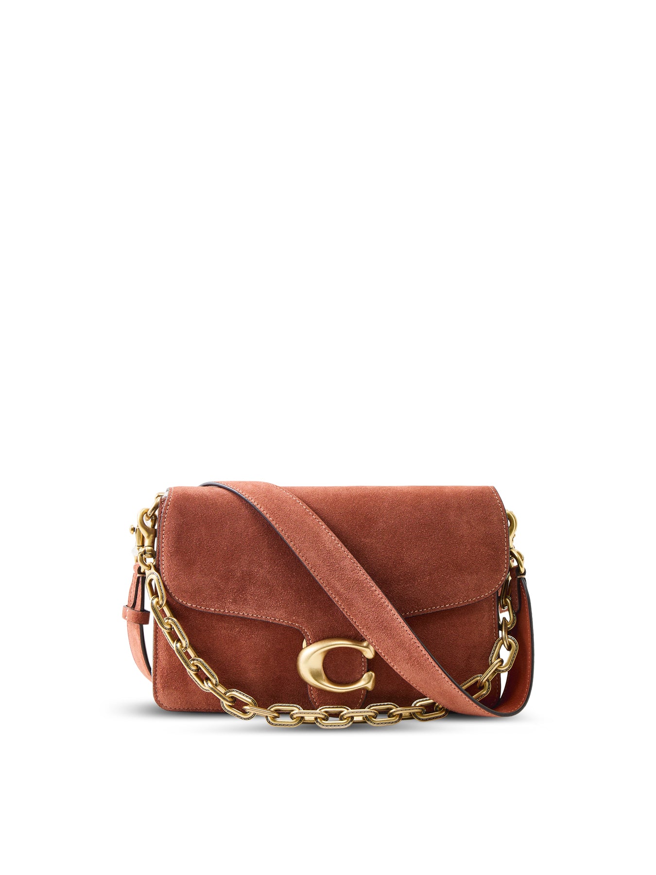 Chain Tabby Suede Shoulder Bag Clay