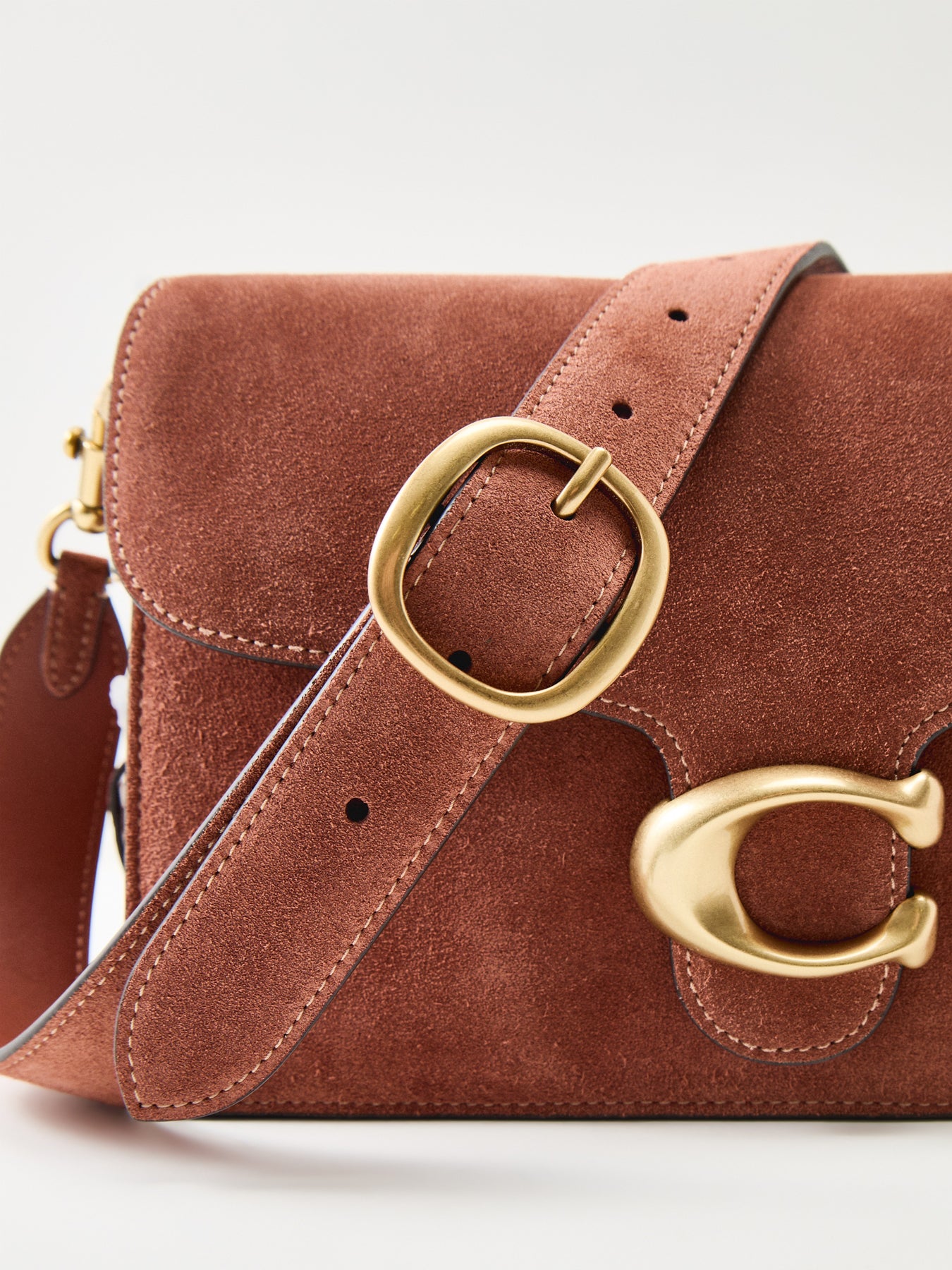 Chain Tabby Suede Shoulder Bag Clay