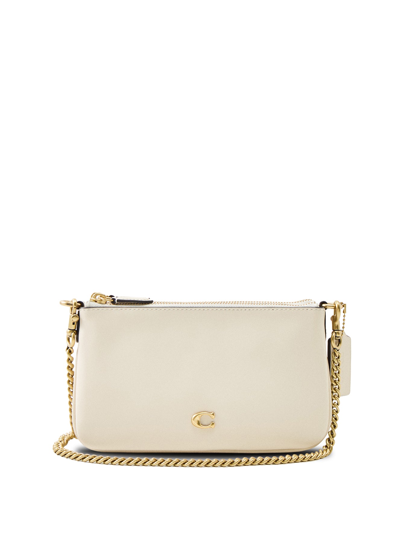 Audrey Refined Calf Leather Crossbody Bag Chalk