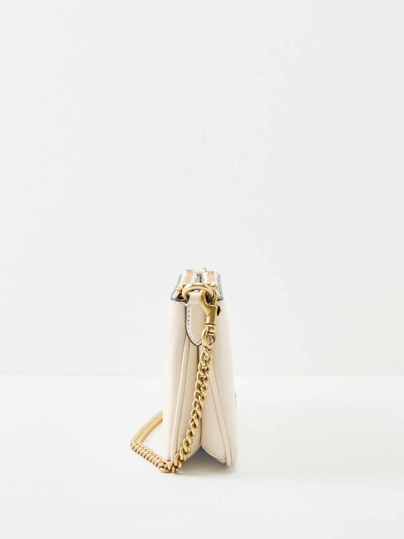 Audrey Leather Crossbody Bag Cream