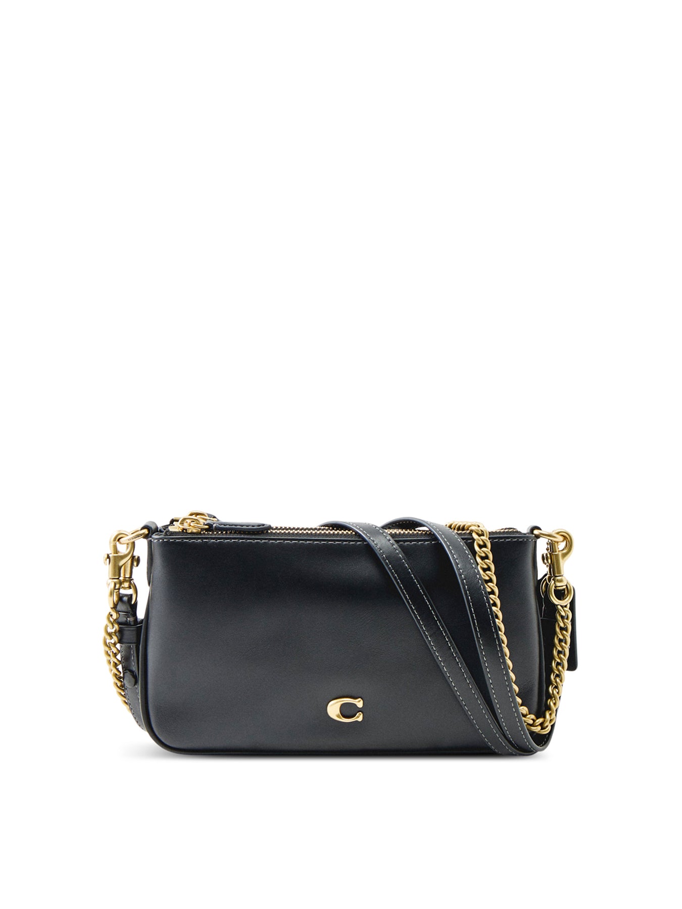 Audrey Refined Calf Leather Crossbody Bag Black