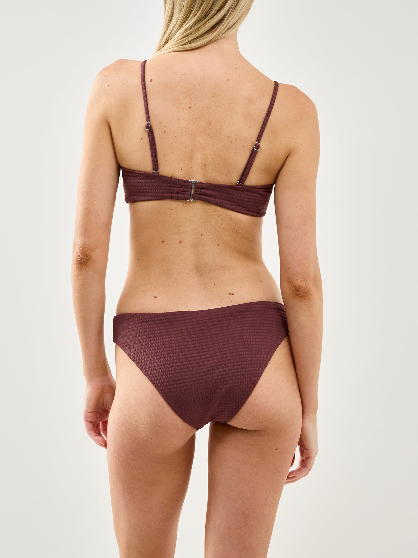 Kaya Seersucker Bikini Brief Brown
