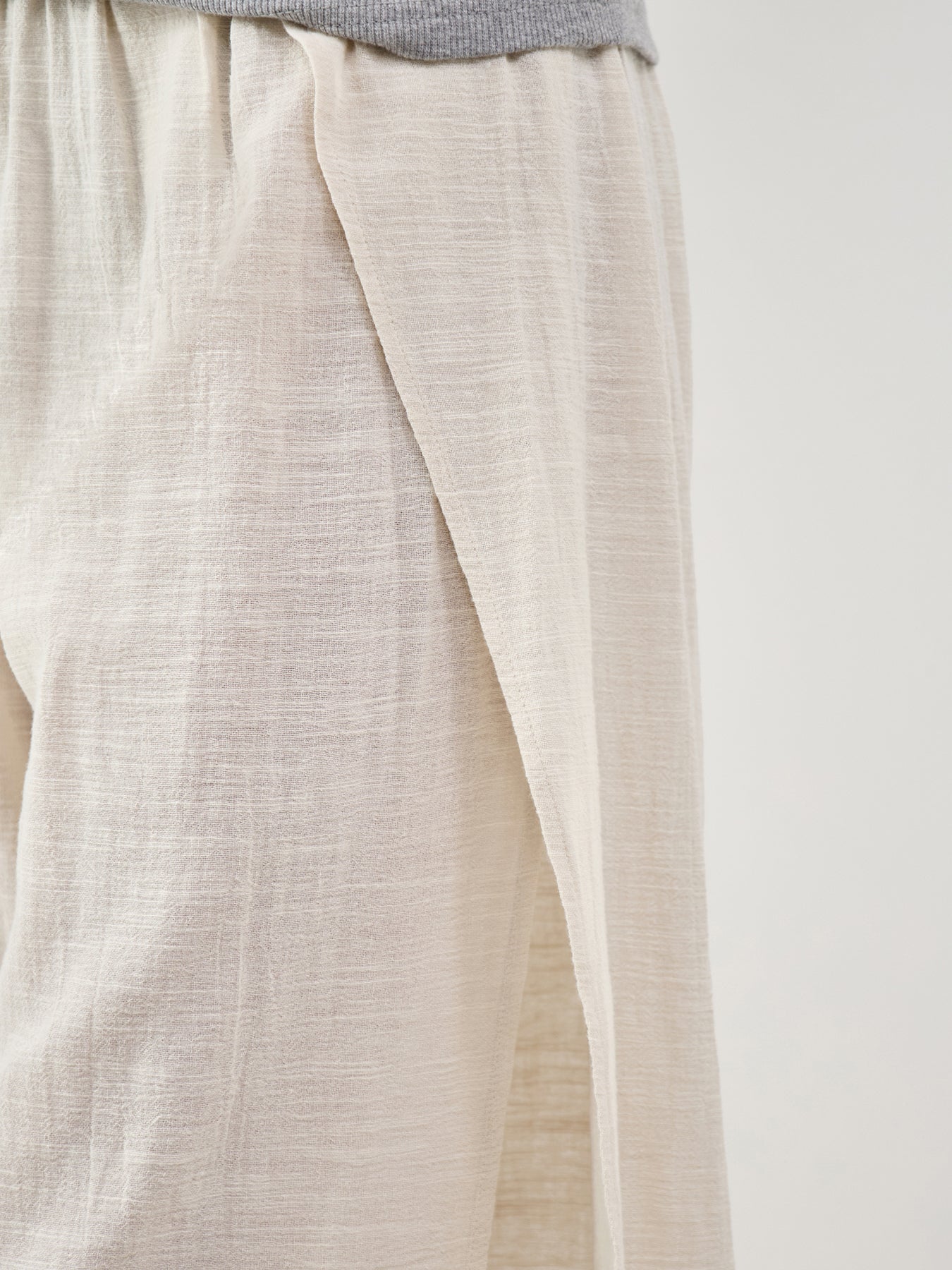 Agnes High Slit Beach Trousers Beige