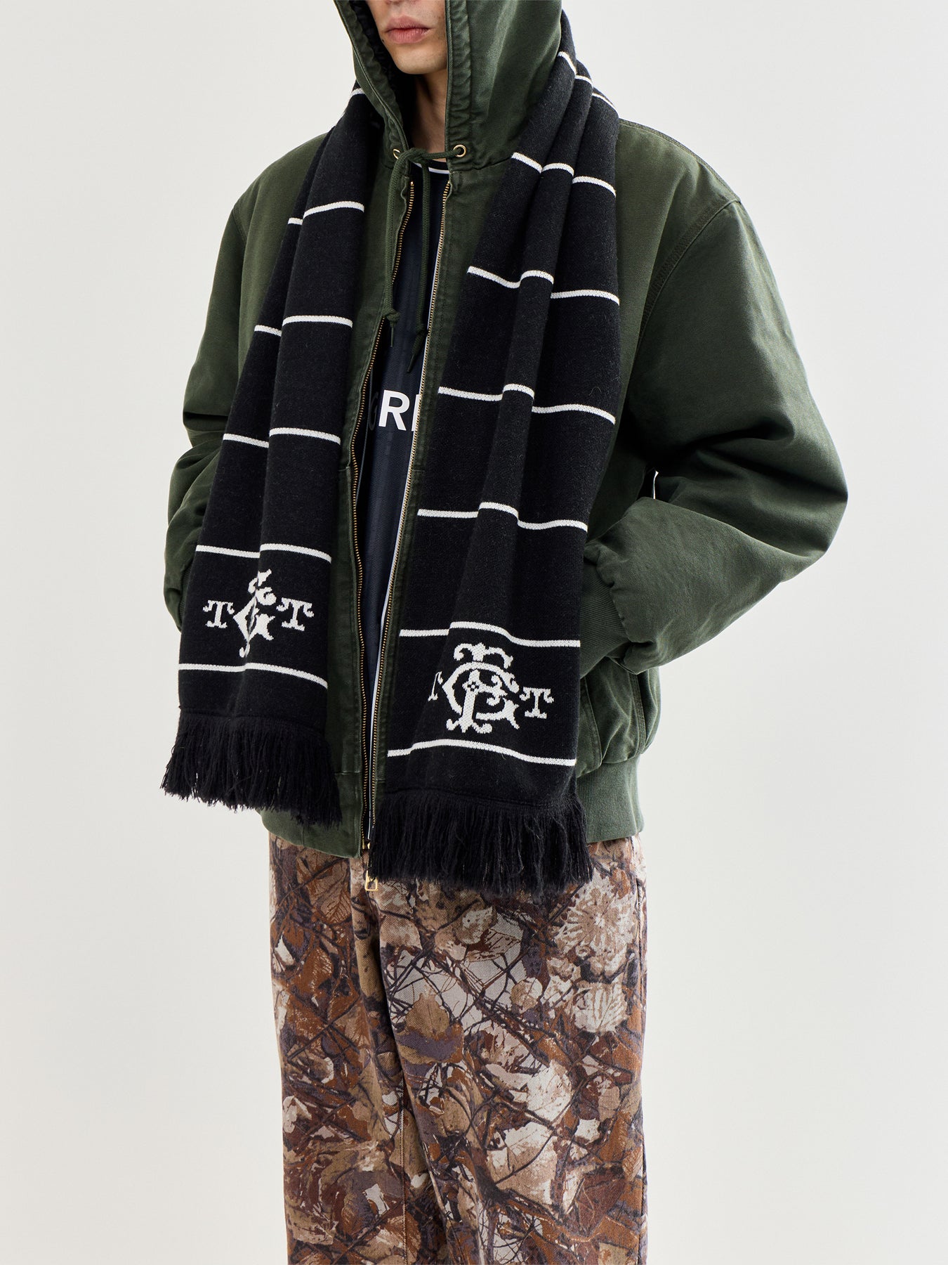 The Golden Flake Tavern Woven Scarf Black