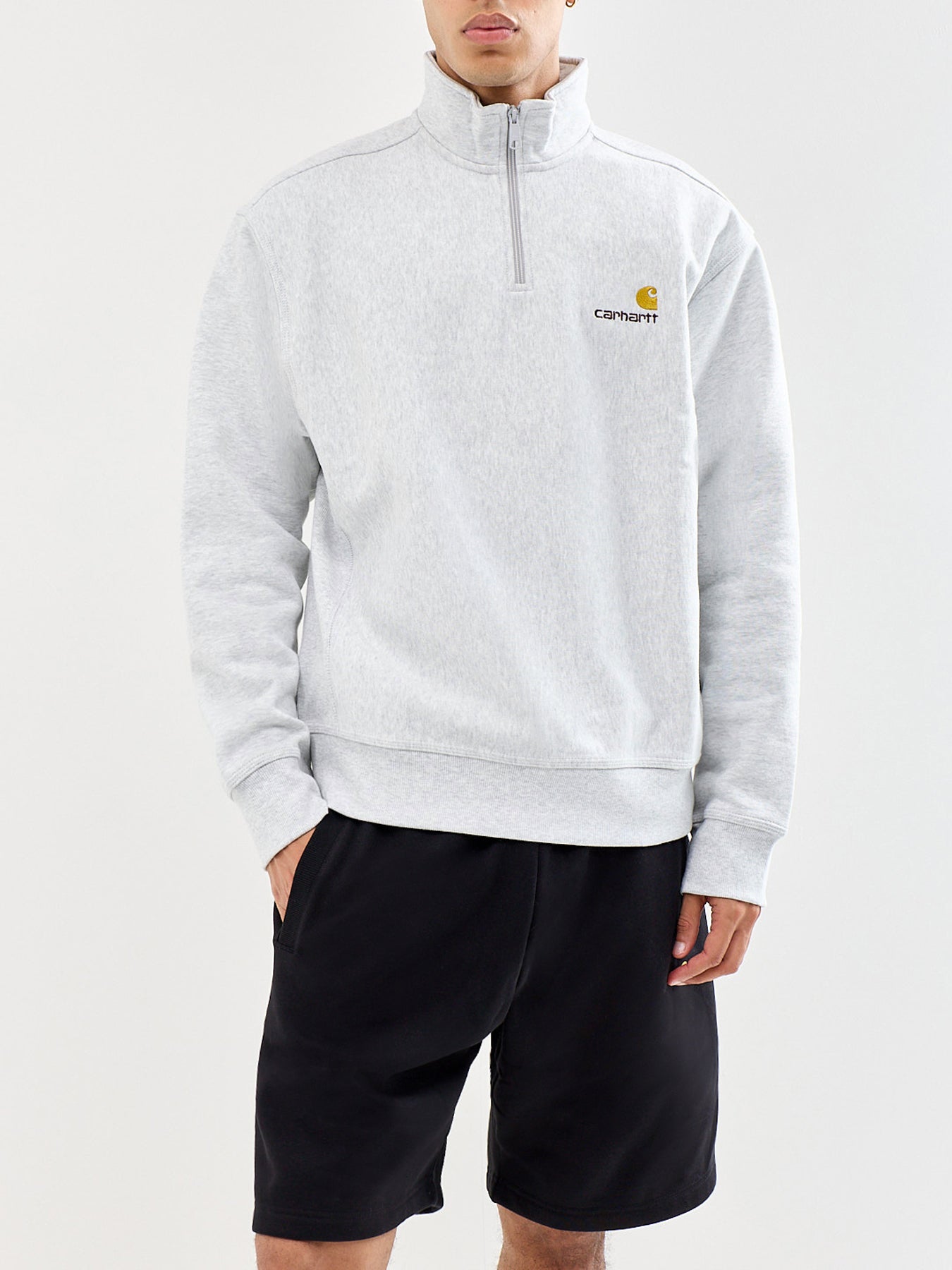 Half Zip American Script Sweatshirt Grey