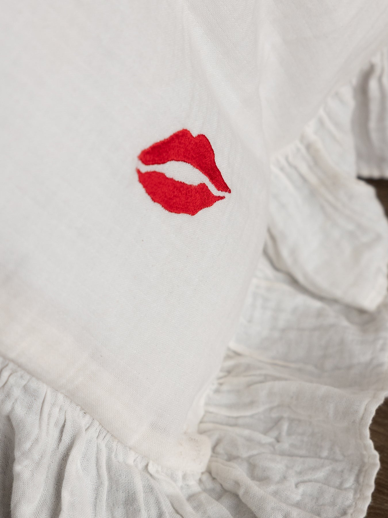 Love Note Frill Double Duvet Set Cream