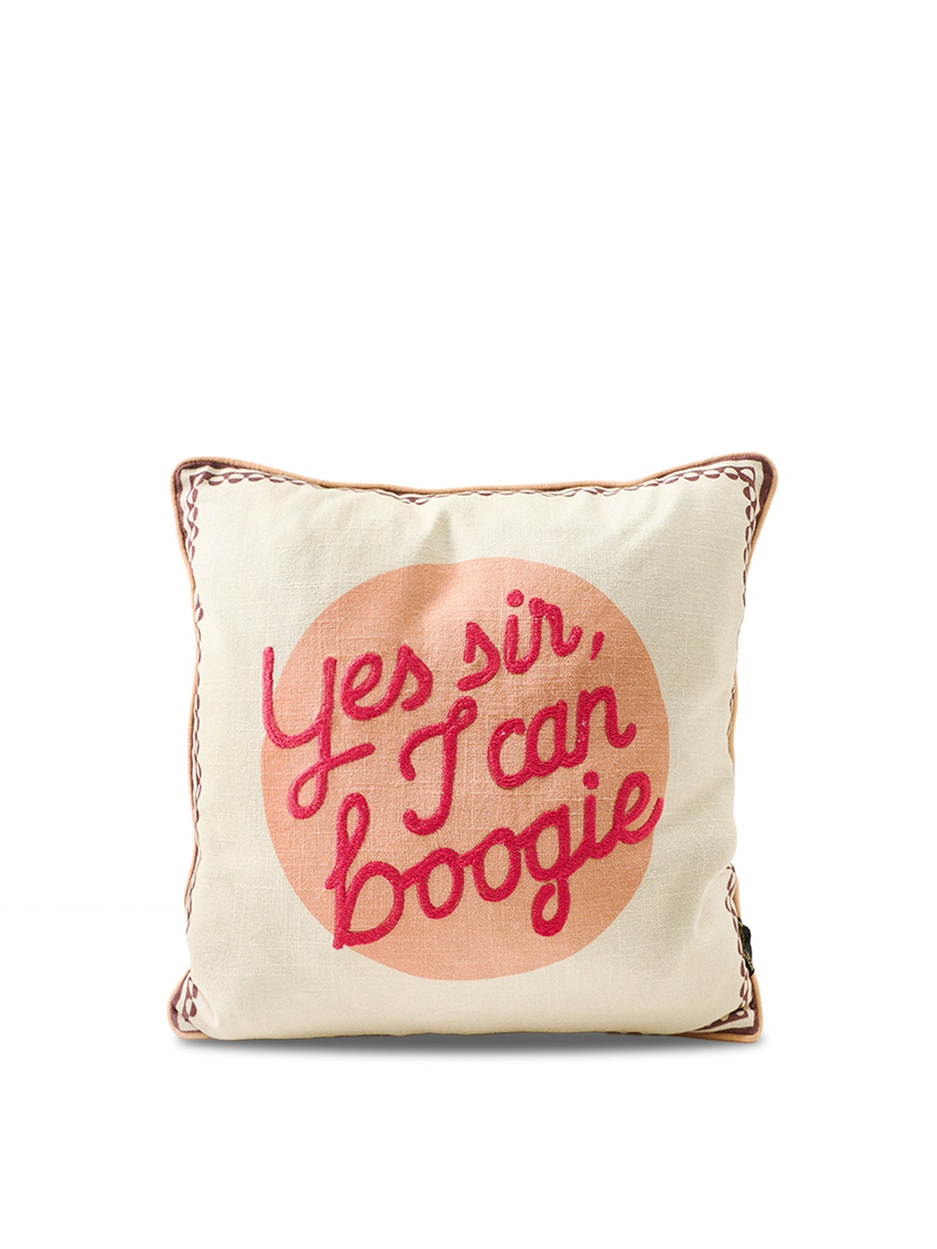 Yes Sir I Can Boogie Feather Cushion 45 x 45cm Pink