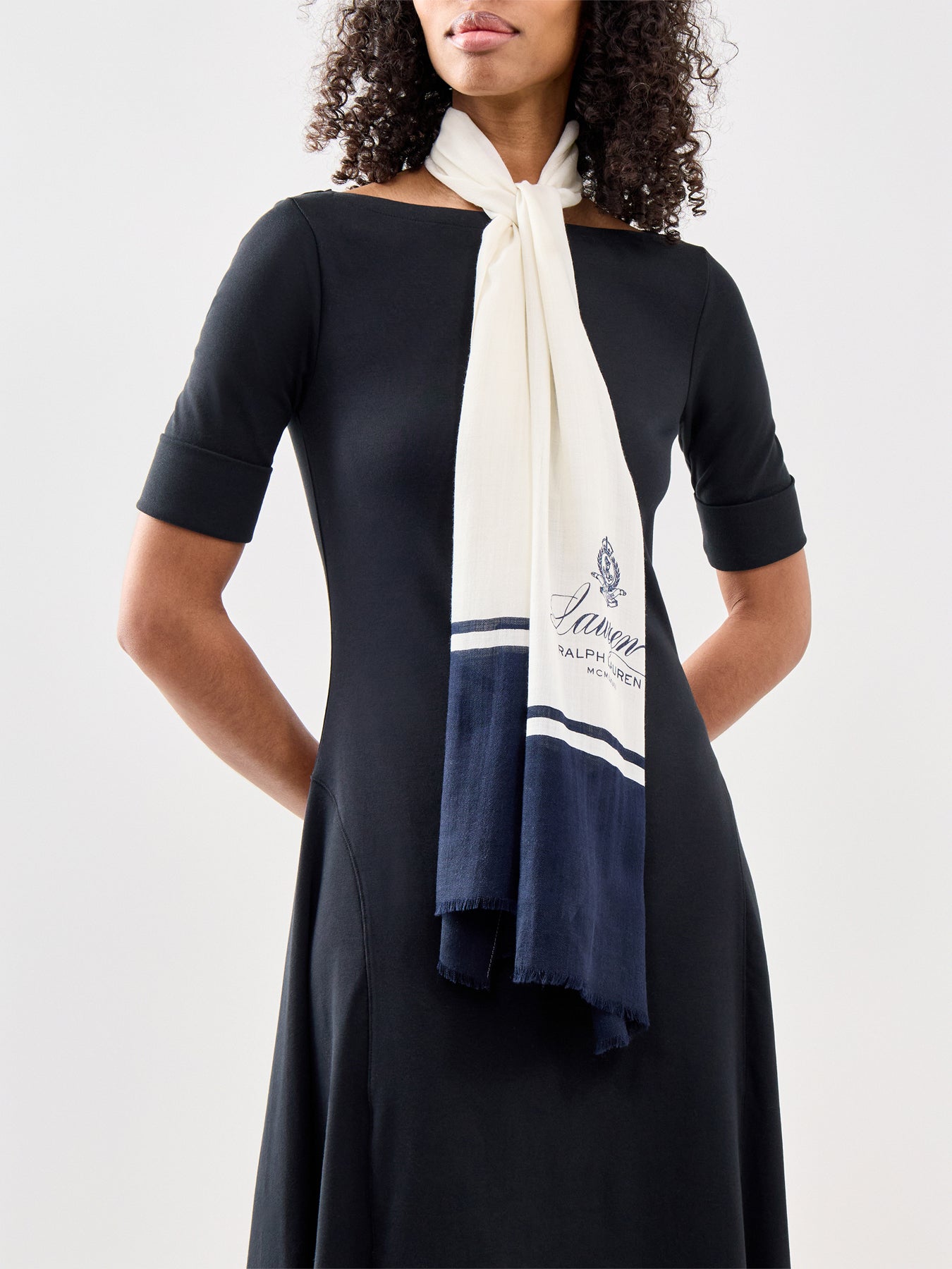 Wool Silk Scarf Cream