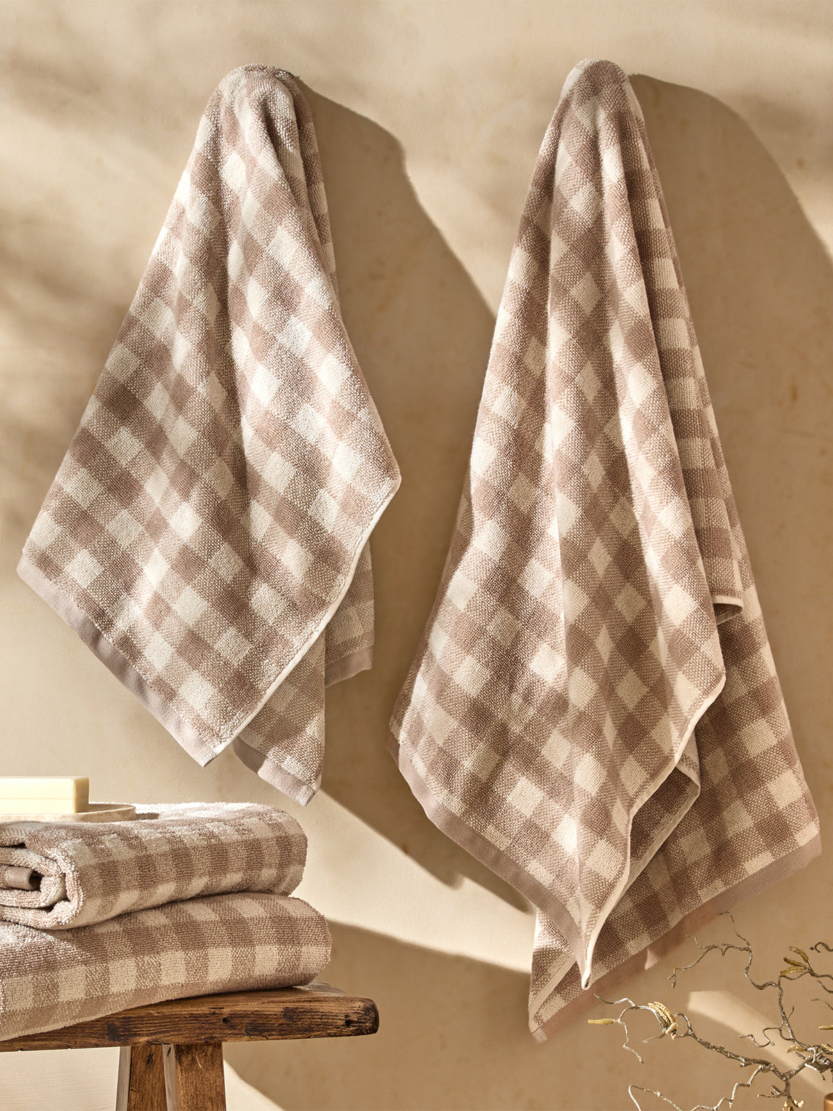 Cotton Barton Check Towel