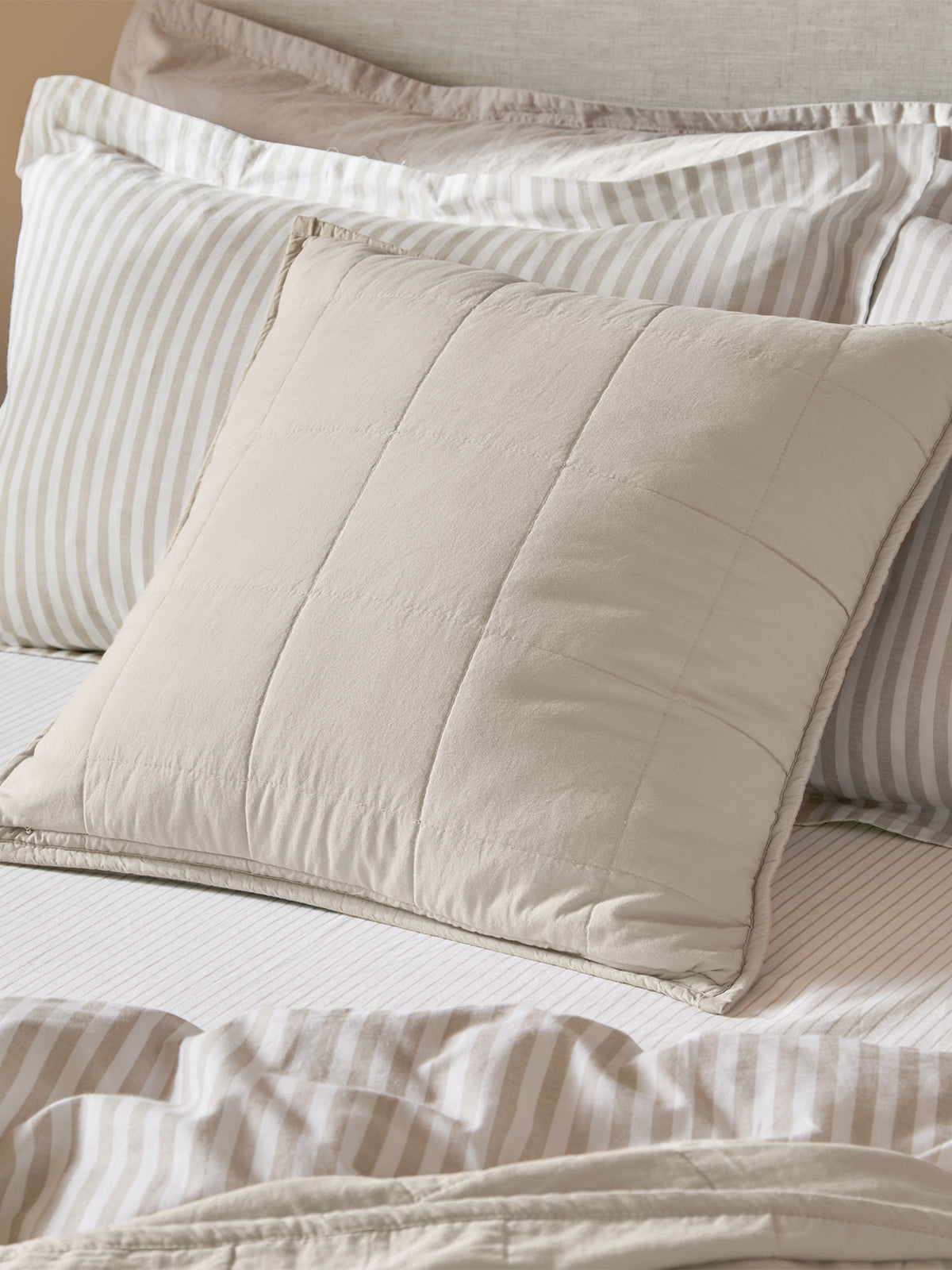 Cotton Hebden Washed Cotton Feather Cushion 55 x 55cm