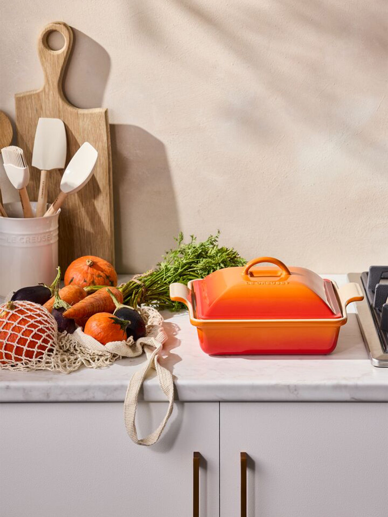 23cm Heritage Square Dish Orange