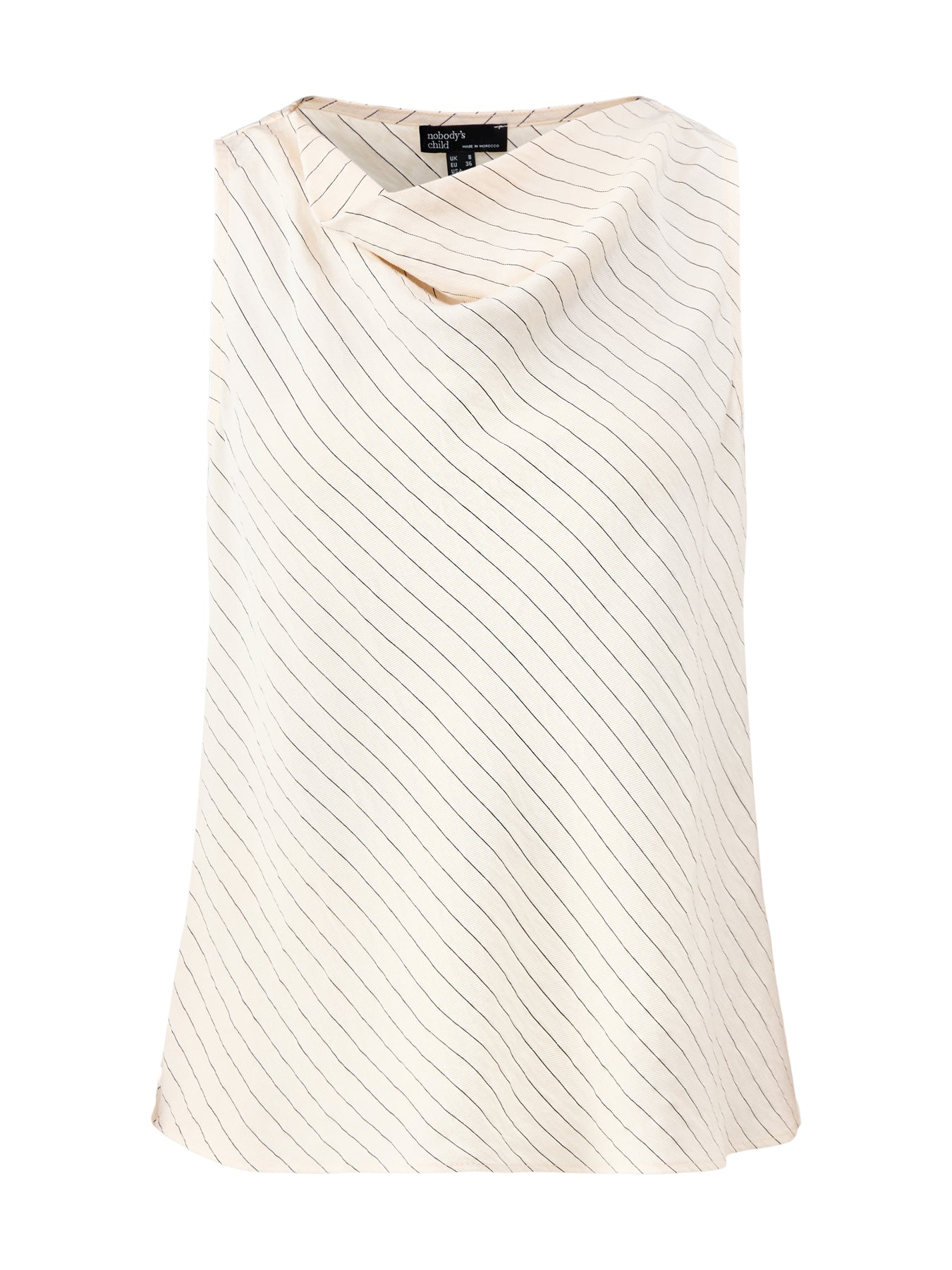 Ribe Draped Sleeveless Top Cream