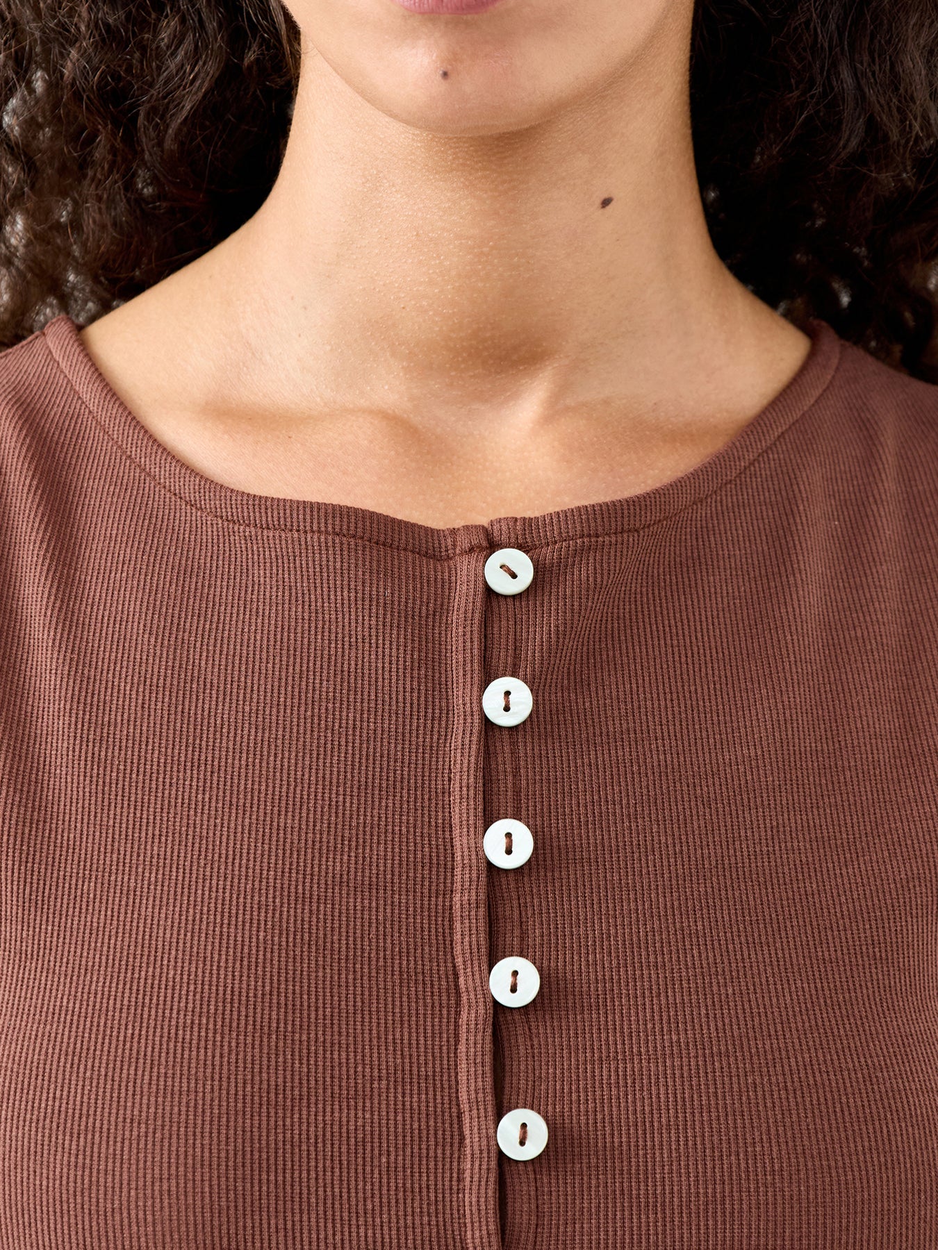 Slash Neck Cropped Waistcoat Brown