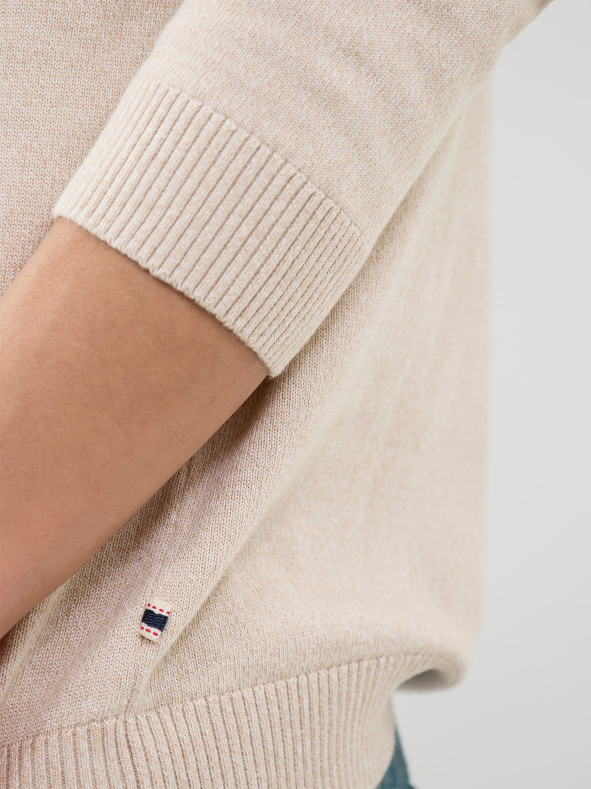 Organic Cotton Knitted Crew Neck Jumper - Moonbeam Twisted