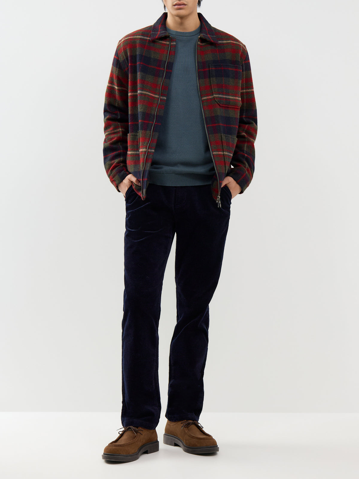 Organic Cotton Knitted Crew Neck Jumper - Turbulence