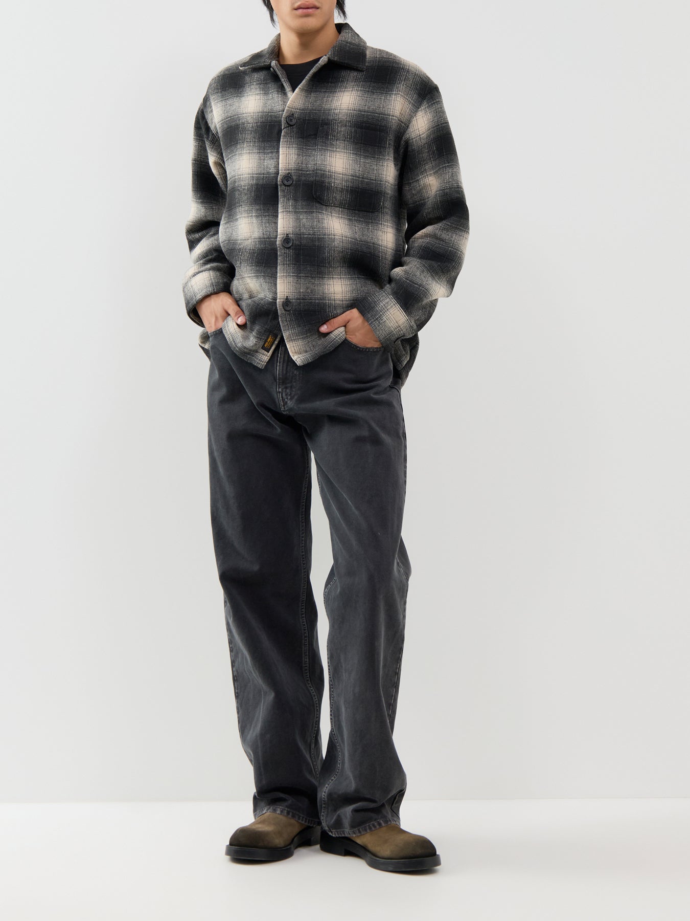 Ollie Check Overshirt - Asphalt