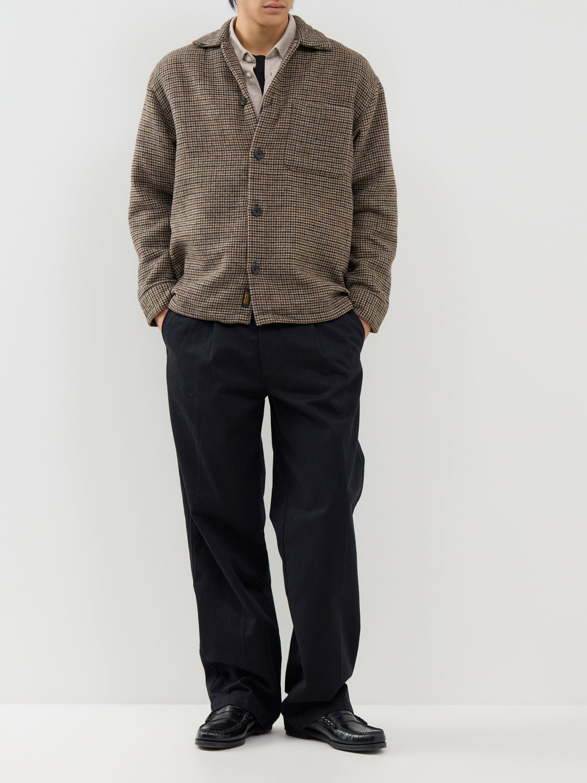Ollie Houndstooth Overshirt - Cocoa