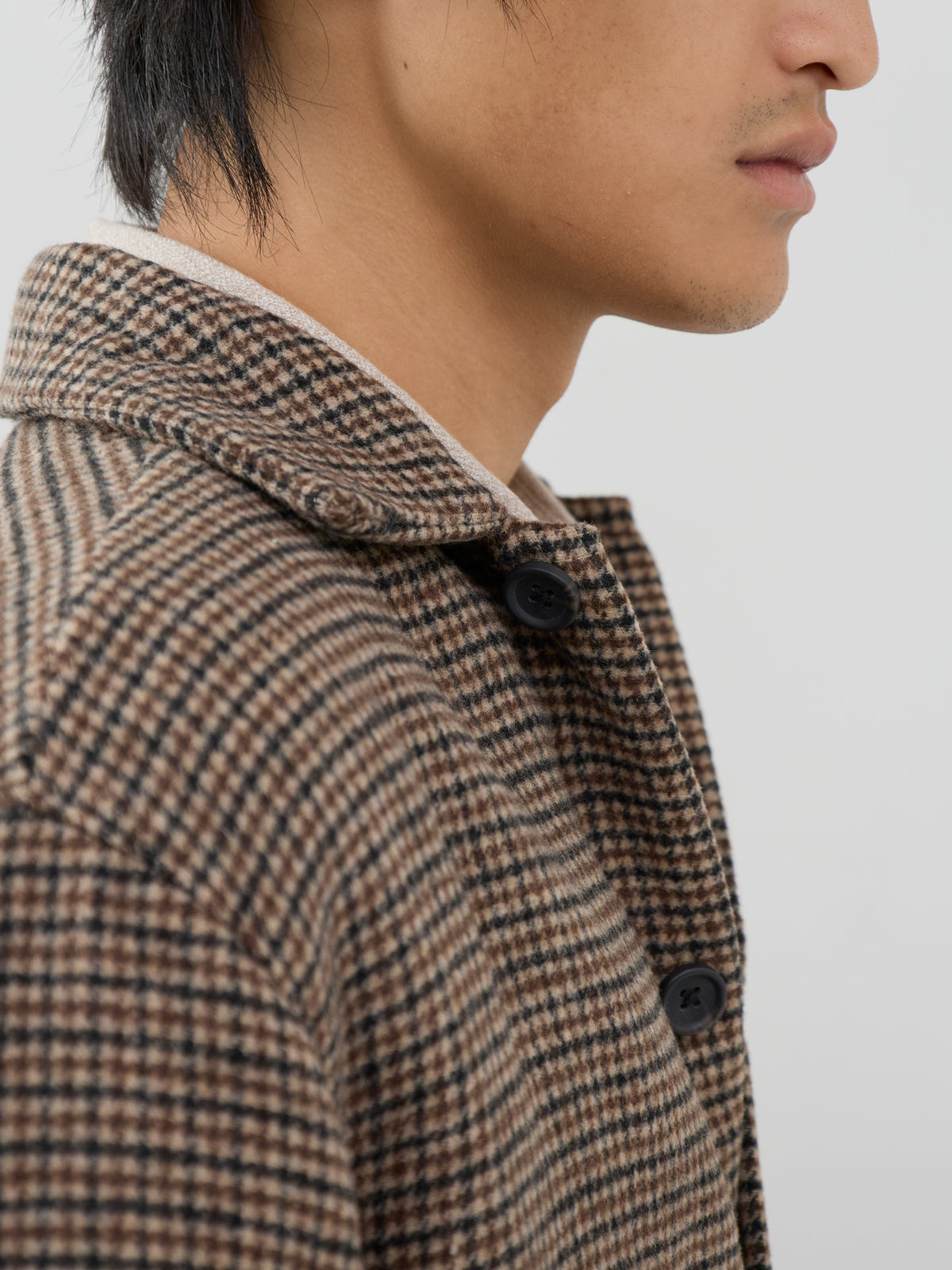 Ollie Houndstooth Overshirt - Cocoa