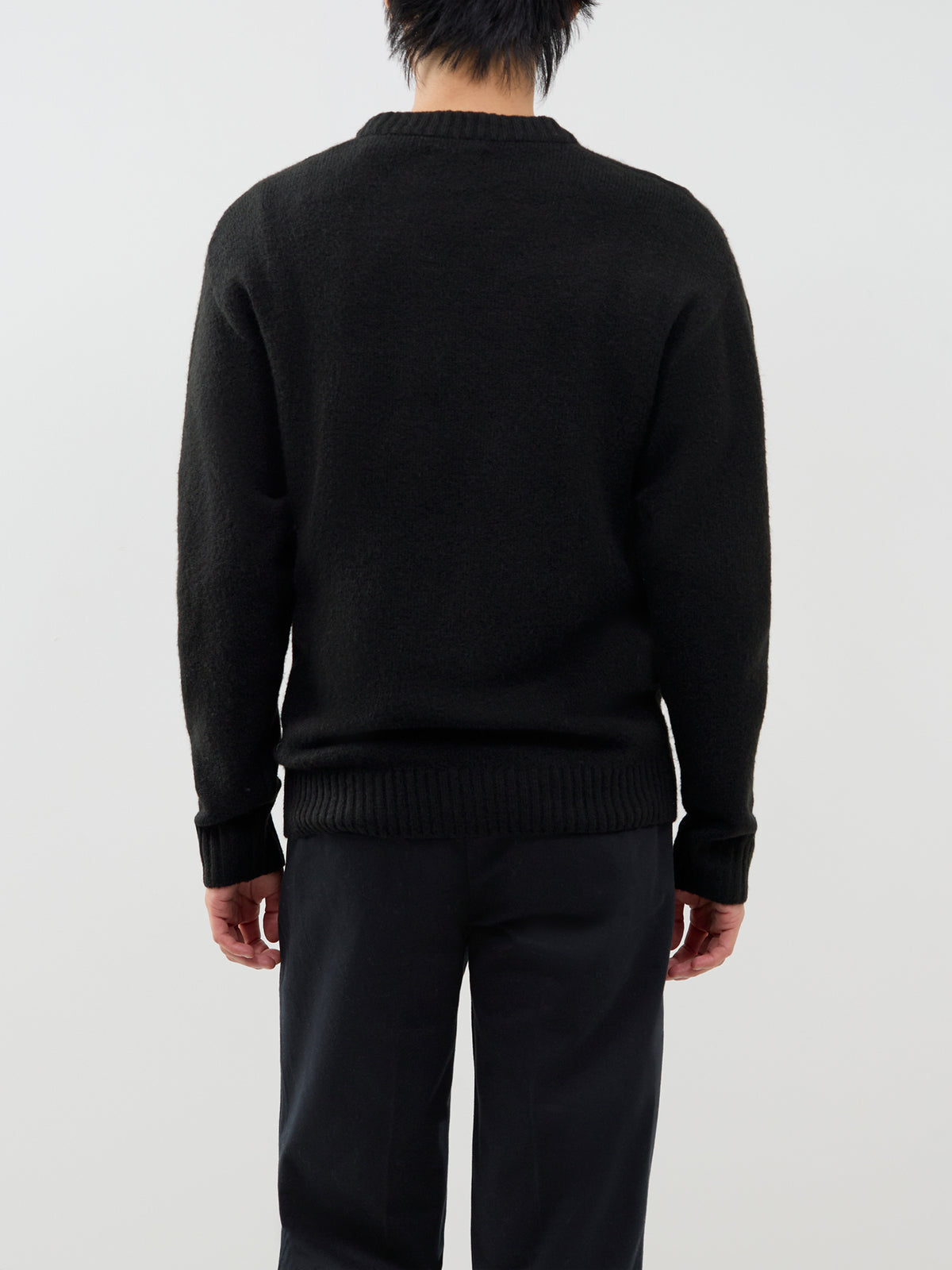 Ollie Knitted Crew Neck Jumper - Black