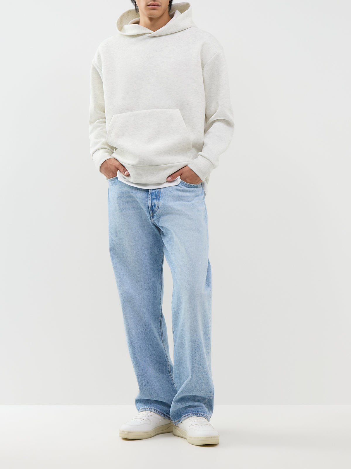 Barron Pullover Hoodie - White Melange