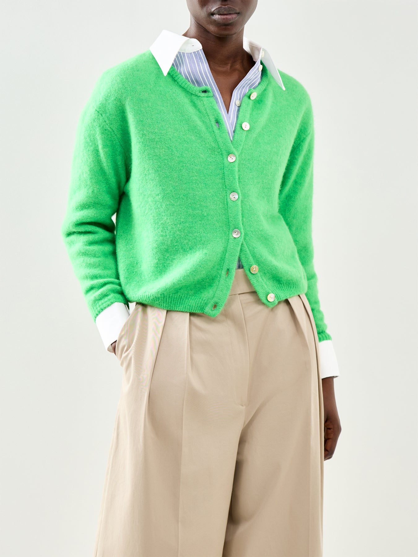 Vitow Knit Cardigan Green