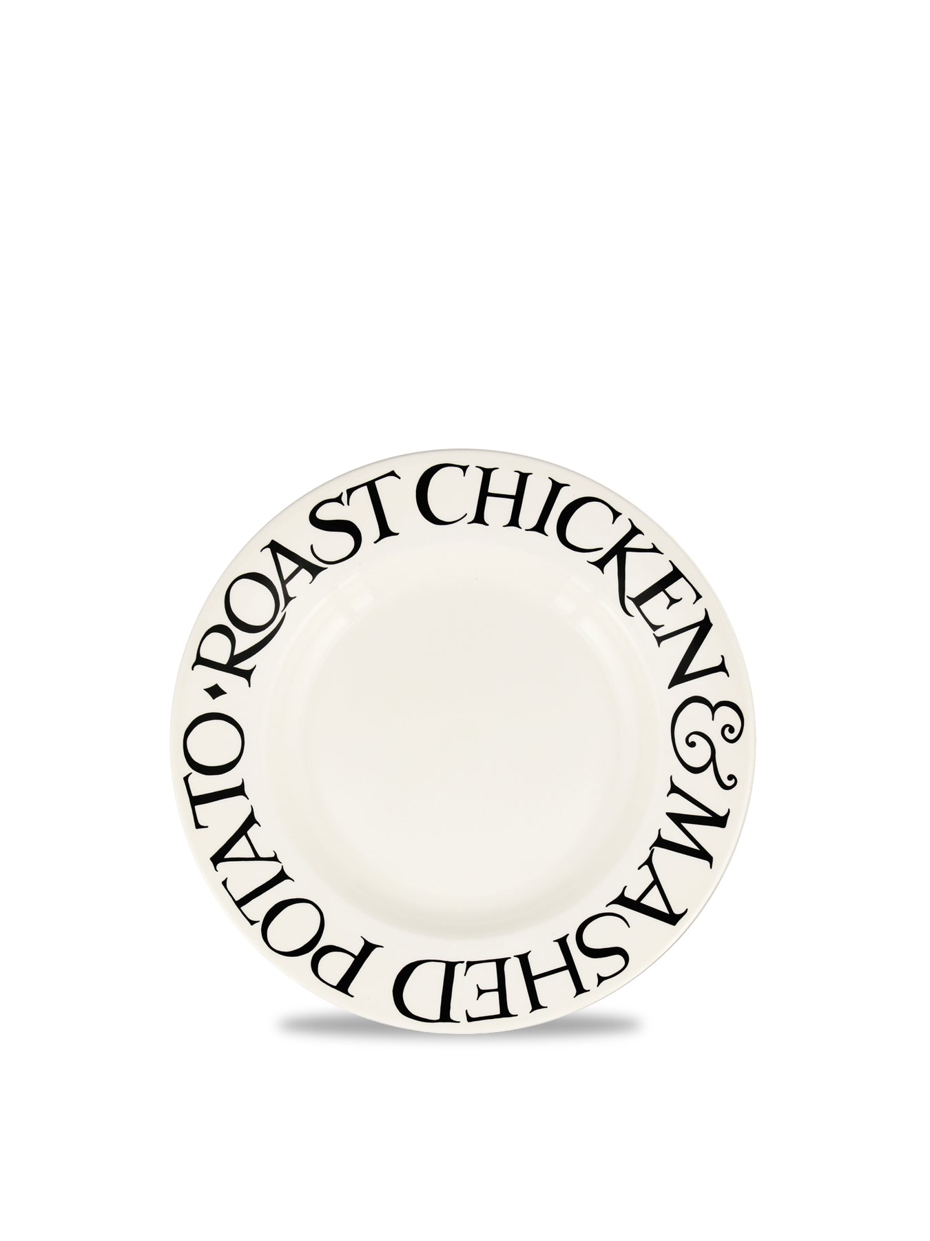 Black Toast Roast Chicken Large Dinner Plate 10.5 Inch