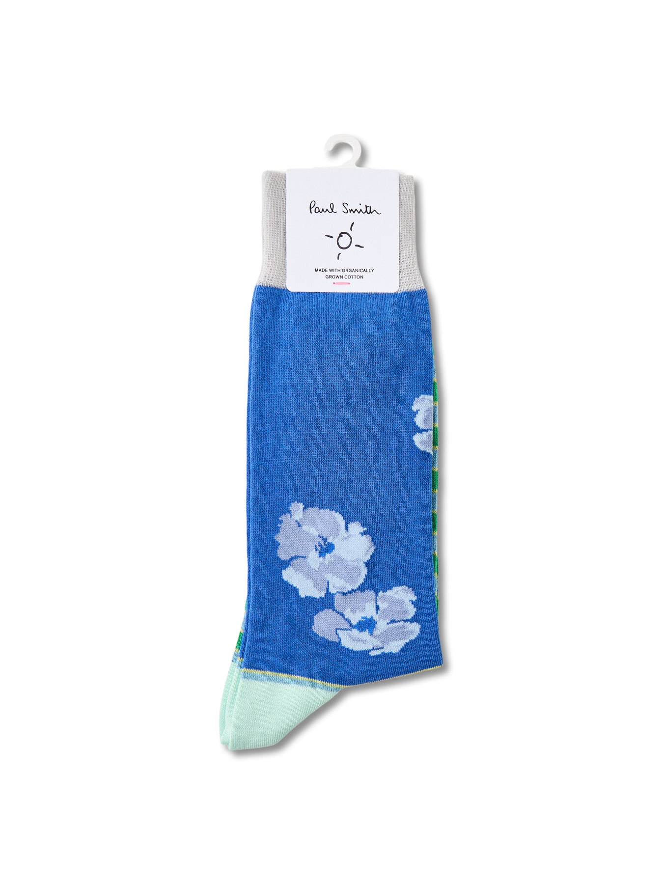 Floral Stripe Socks Blue