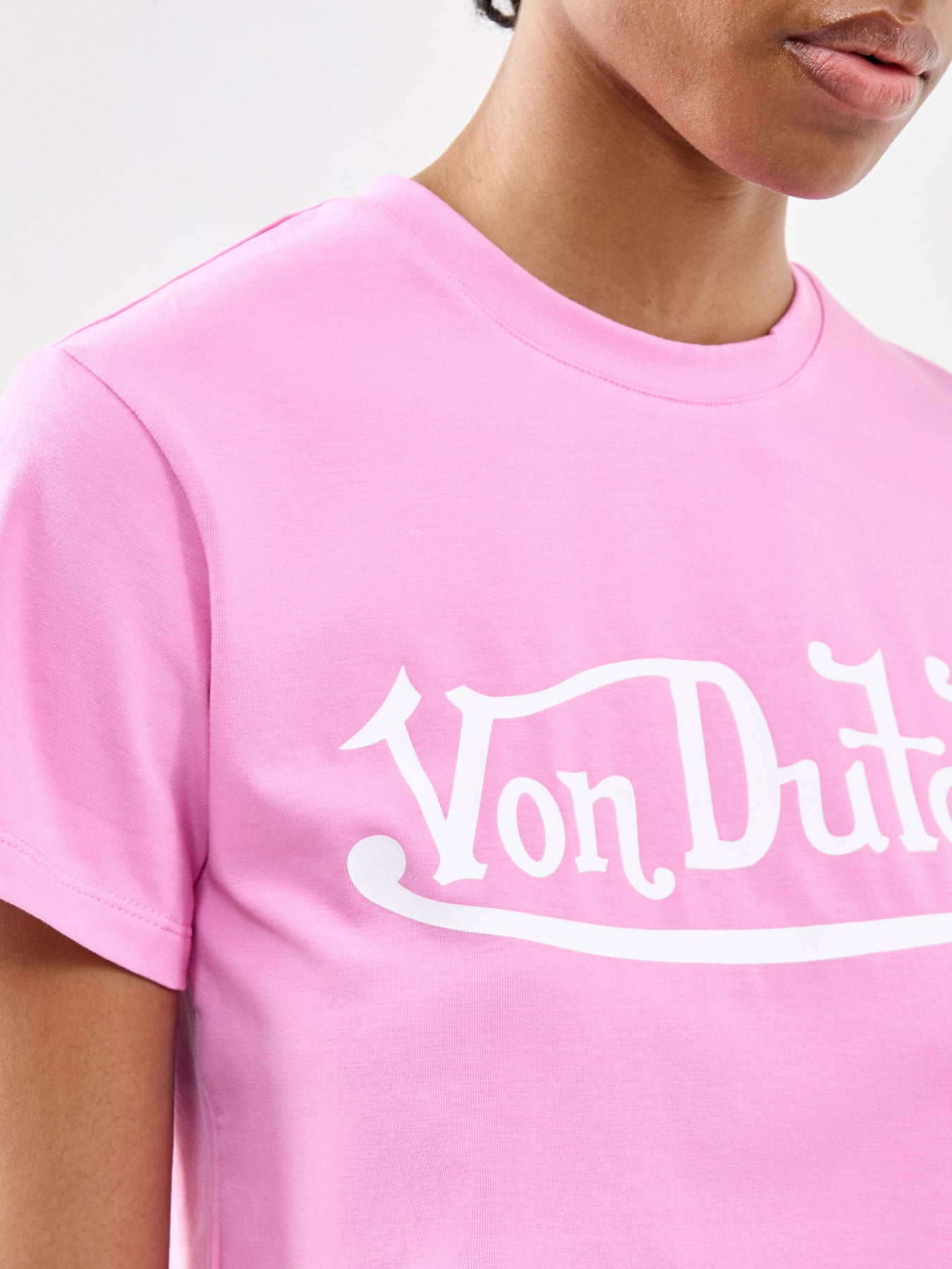 Contrast Baby Tee Pink