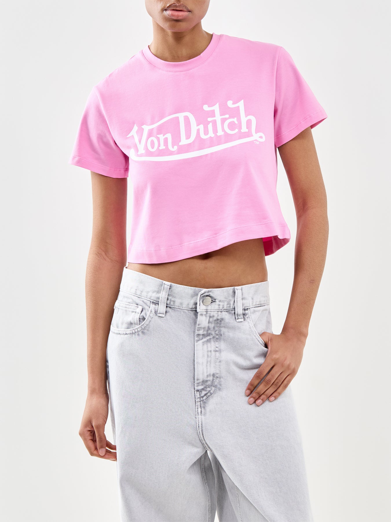 Contrast Baby Tee Pink