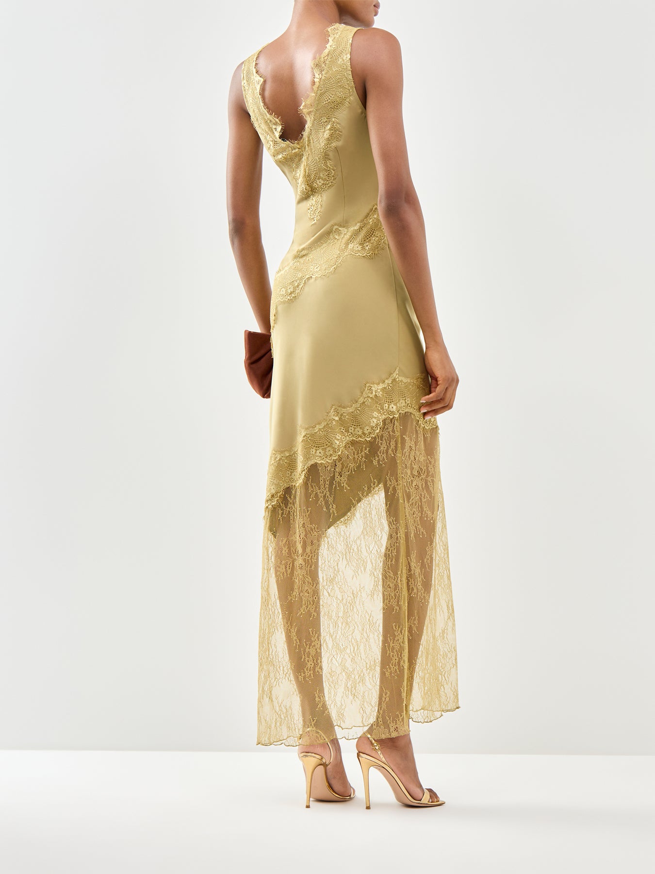 Robin Lace Maxi Slip Dress Green
