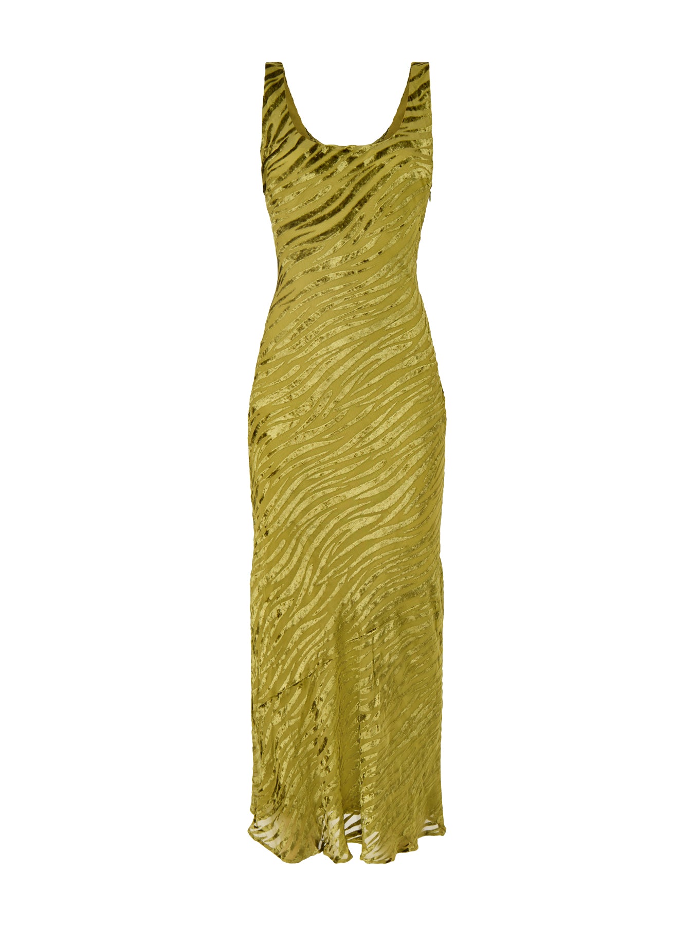 Kendall Scoop Devoré Maxi Dress Green