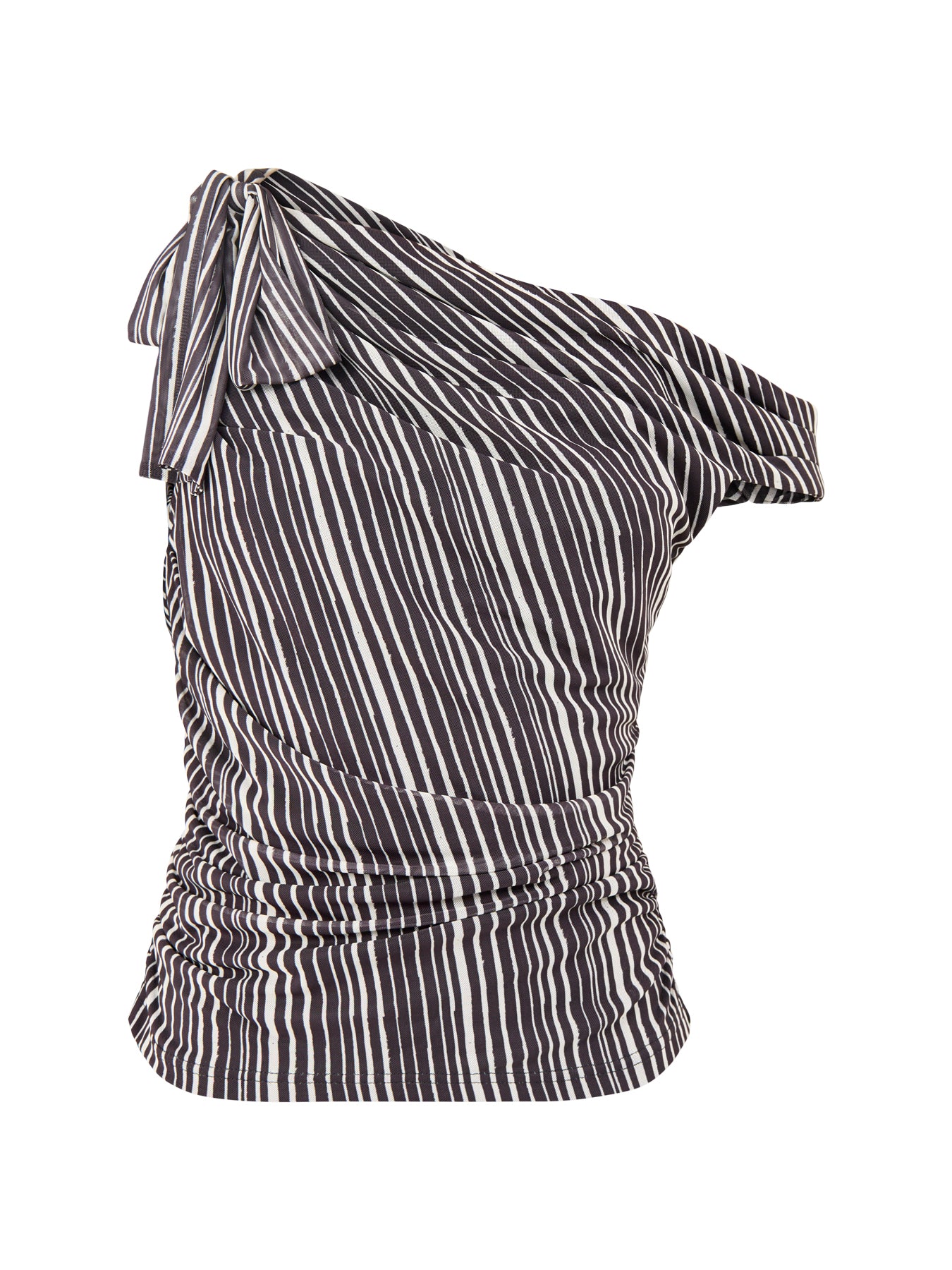 Shea Off Shoulder Jersey Tie Top Black