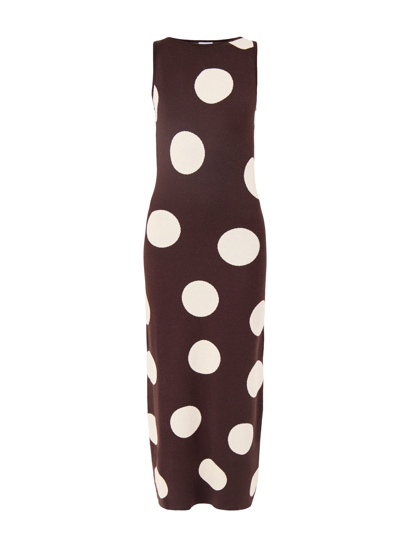 Sarover Polka Dot Maxi Slip Dress Brown