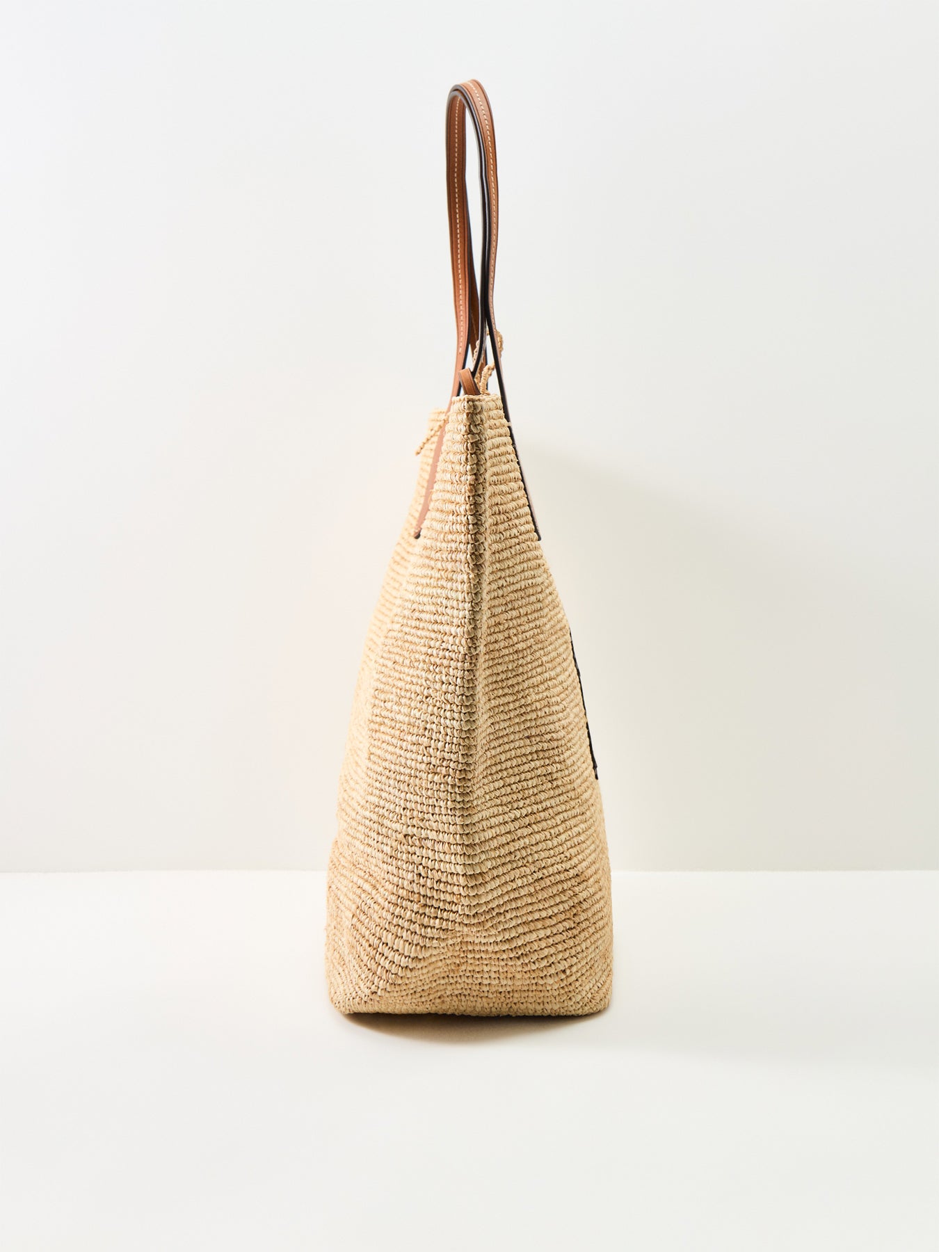 Raffia Large Tote Bag Beige