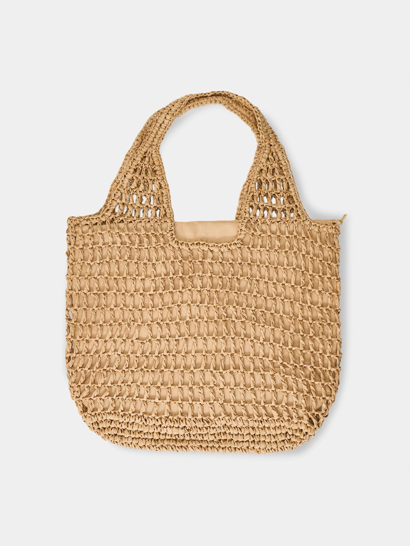 Pckamille Straw Shopper Tote Bag Neutral