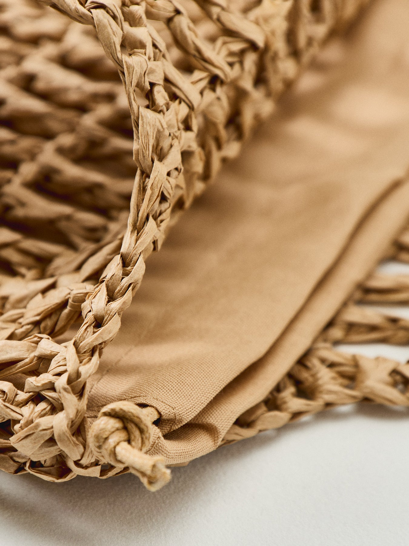 Pckamille Straw Shopper Tote Bag Neutral