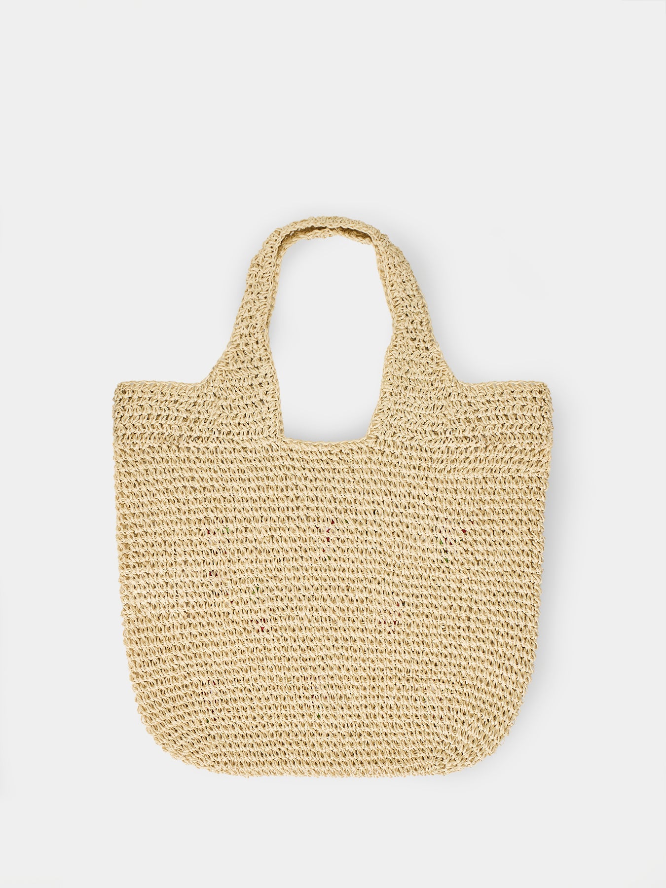 Pckelly Straw Shopper Tote Bag Beige