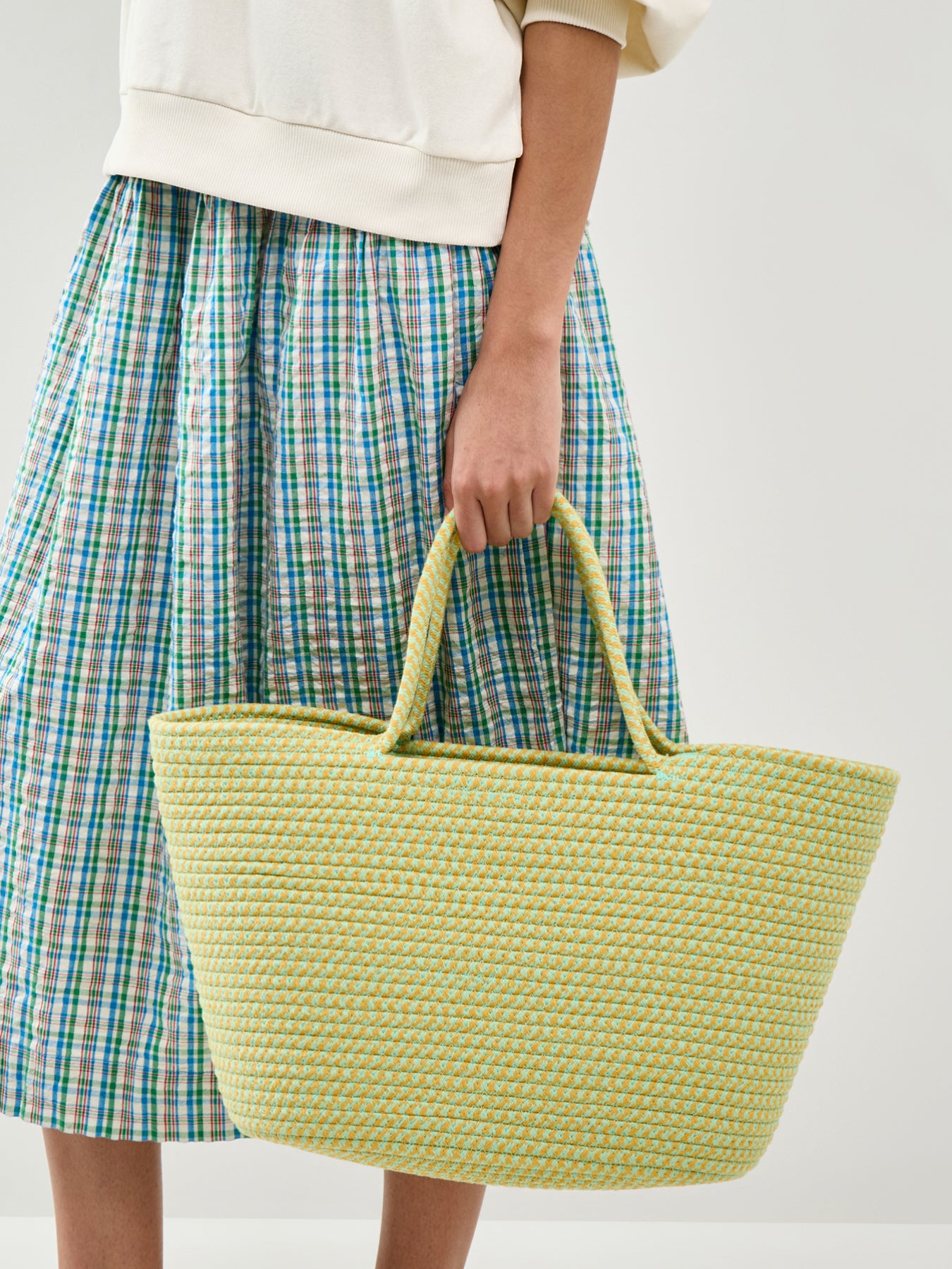 Christine Cotton Basket Bag Green