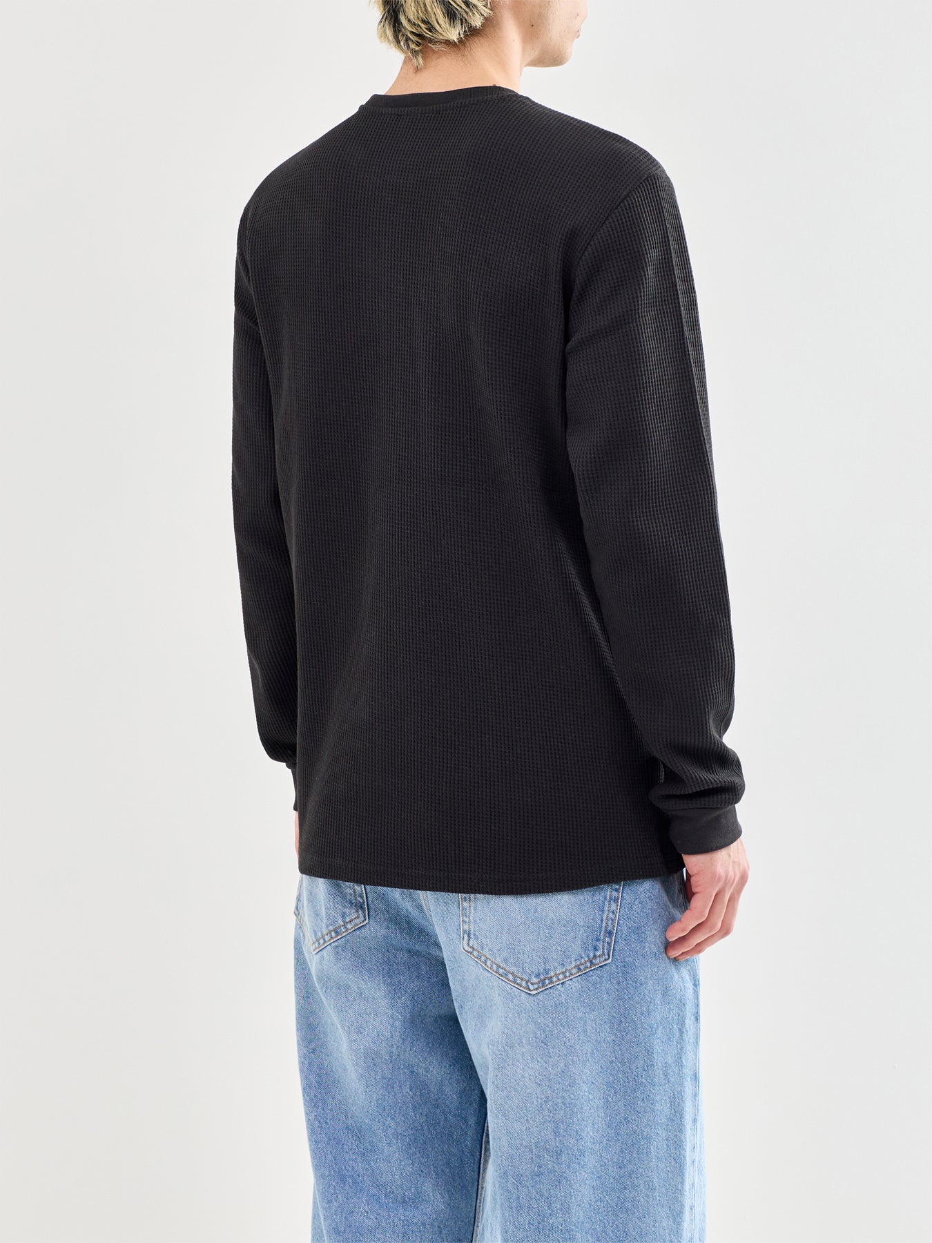 Stobie Long Sleeve Henley T-Shirt Black