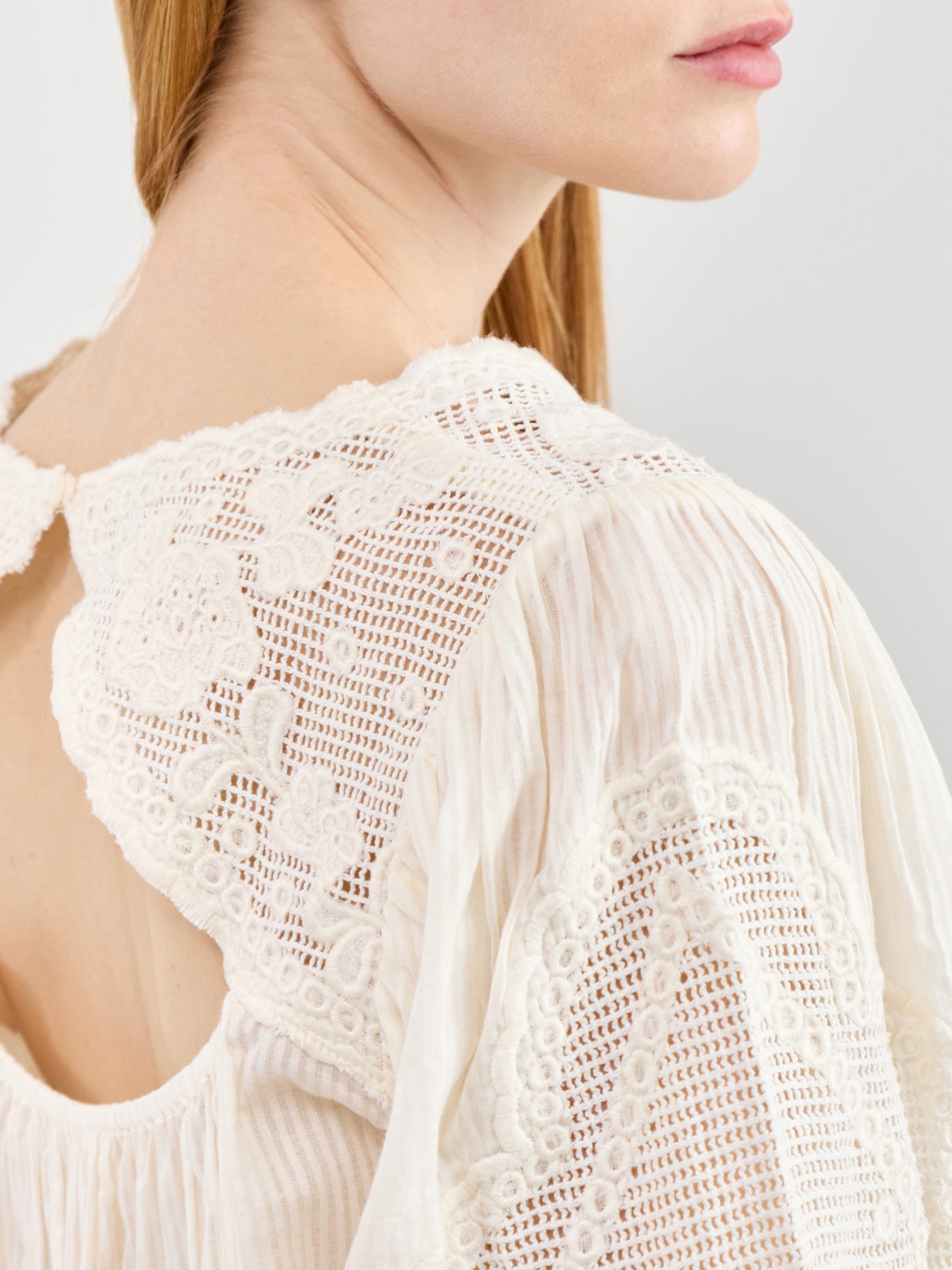 Acaste Embroidered Blouse Cream