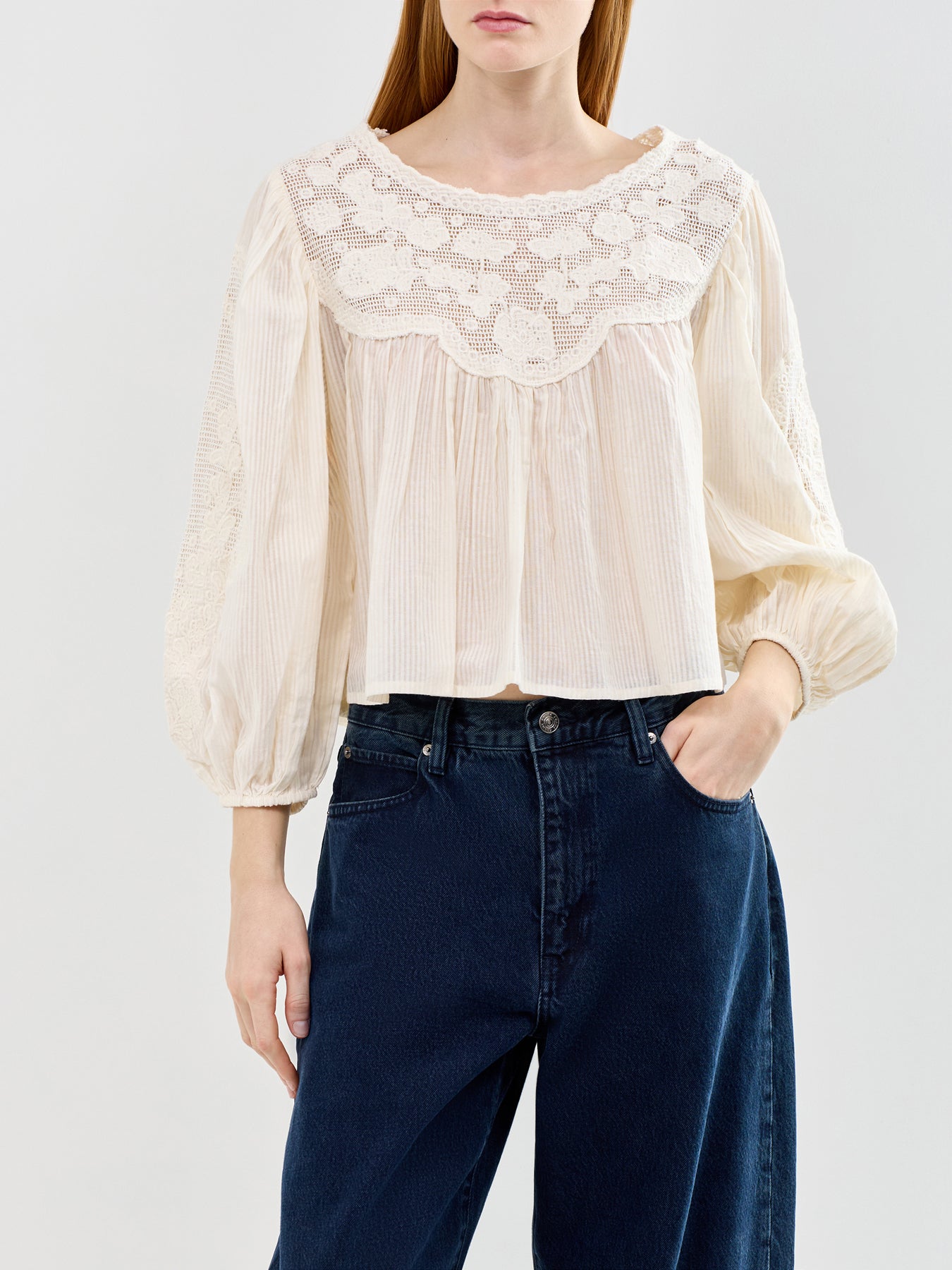 Acaste Embroidered Blouse Cream