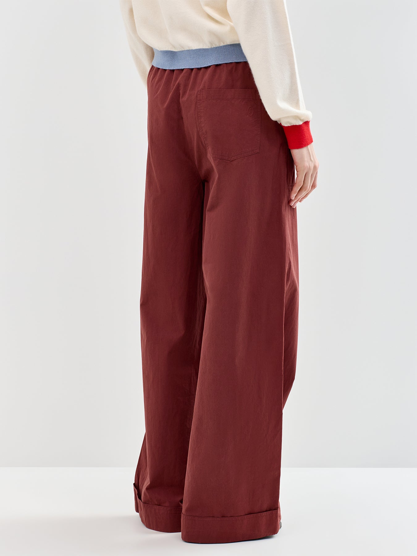 Uluna Wide Leg Trousers Burgundy