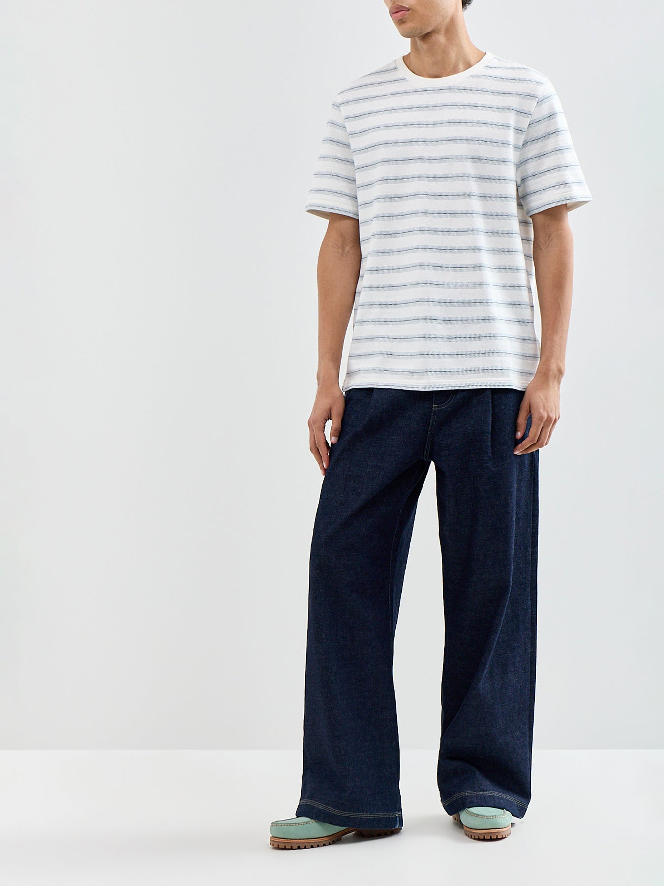Dean Stitch Stripe T-Shirt White